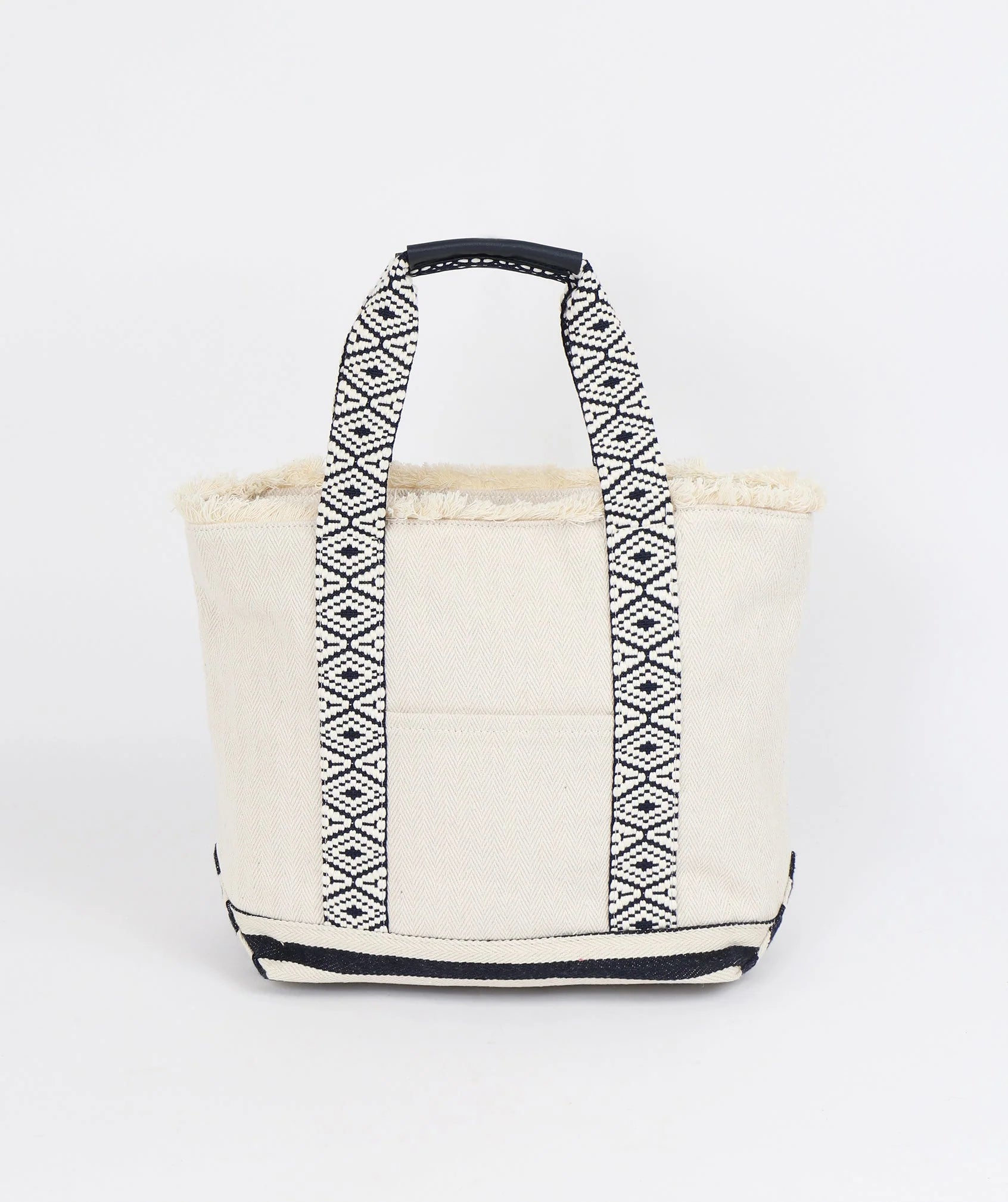 Cotton Summer Tote Bag - Cream Navy - Accessories