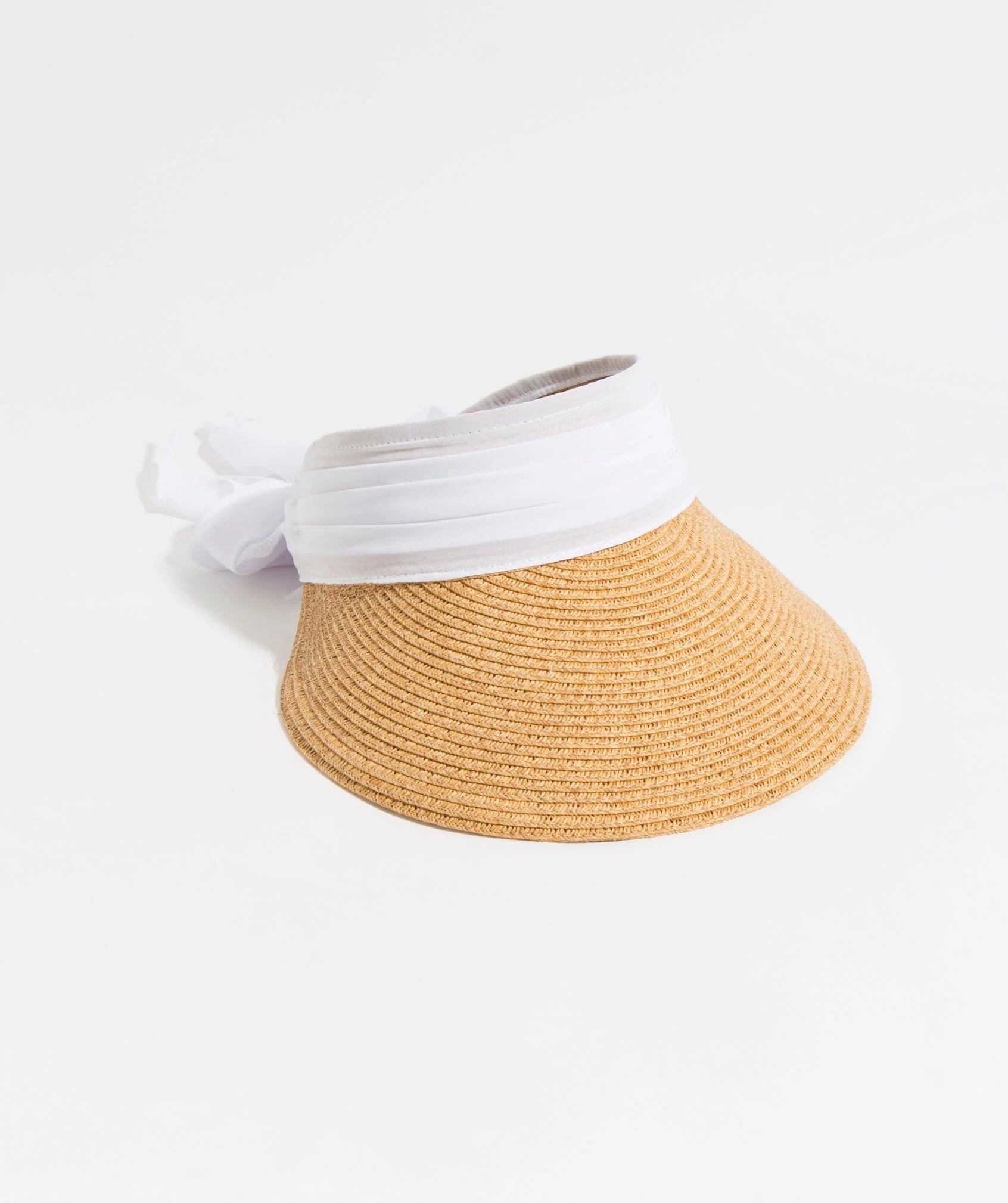 Misha - Chiffon Tie Straw Visor
