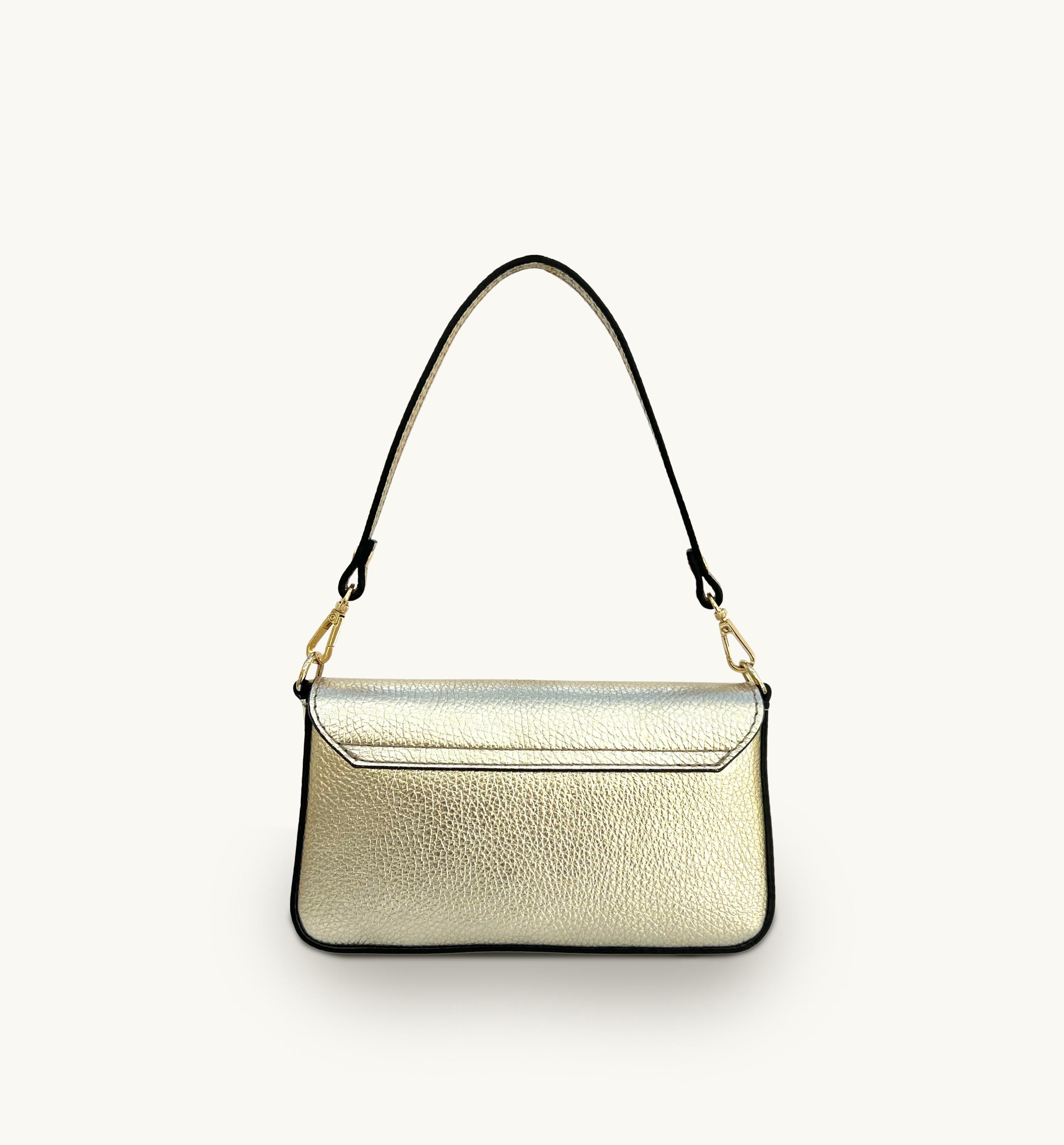 Apatchy London The Munro Gold Leather Shoulder Bag