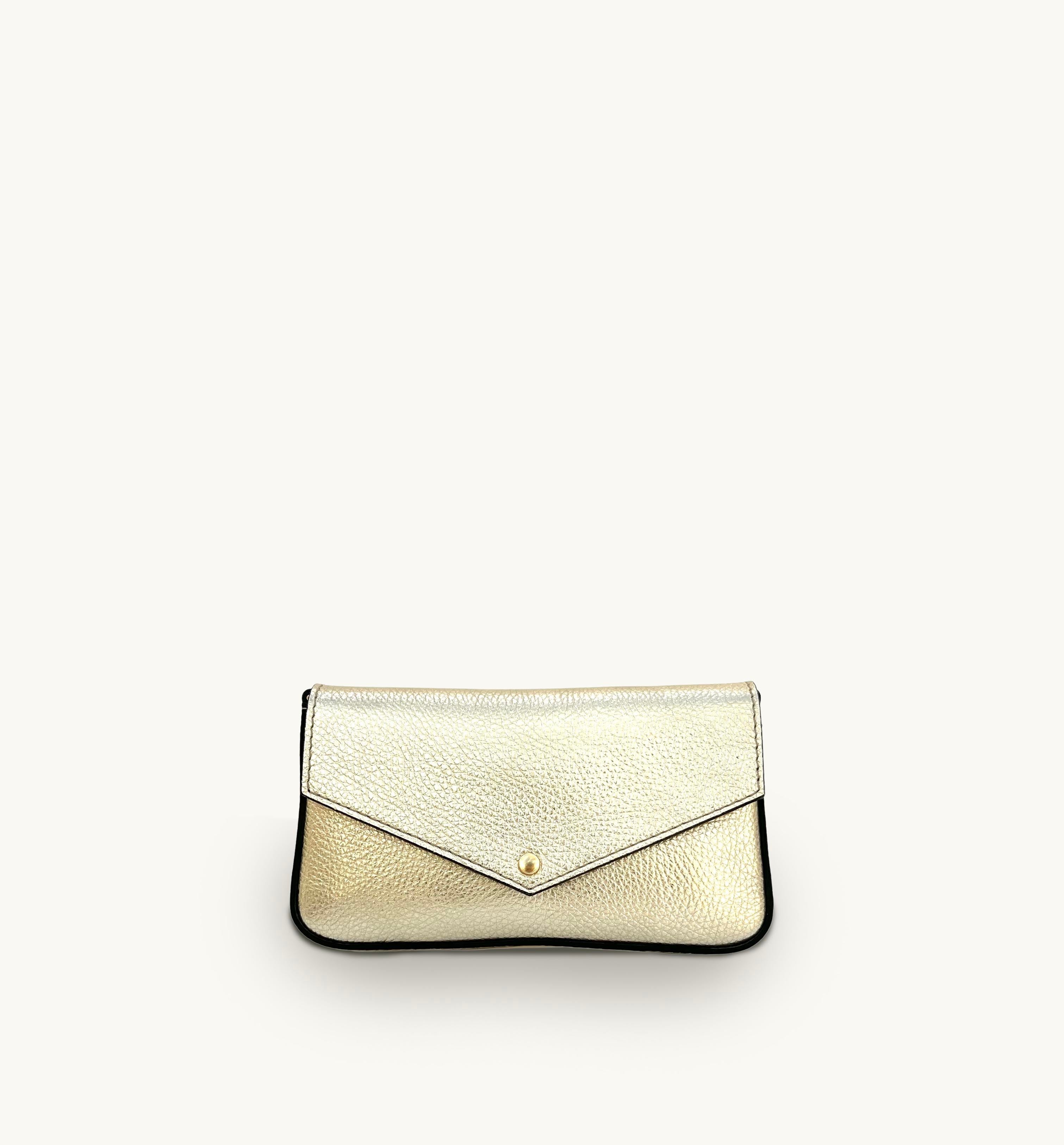 Apatchy London The Munro Gold Leather Shoulder Bag