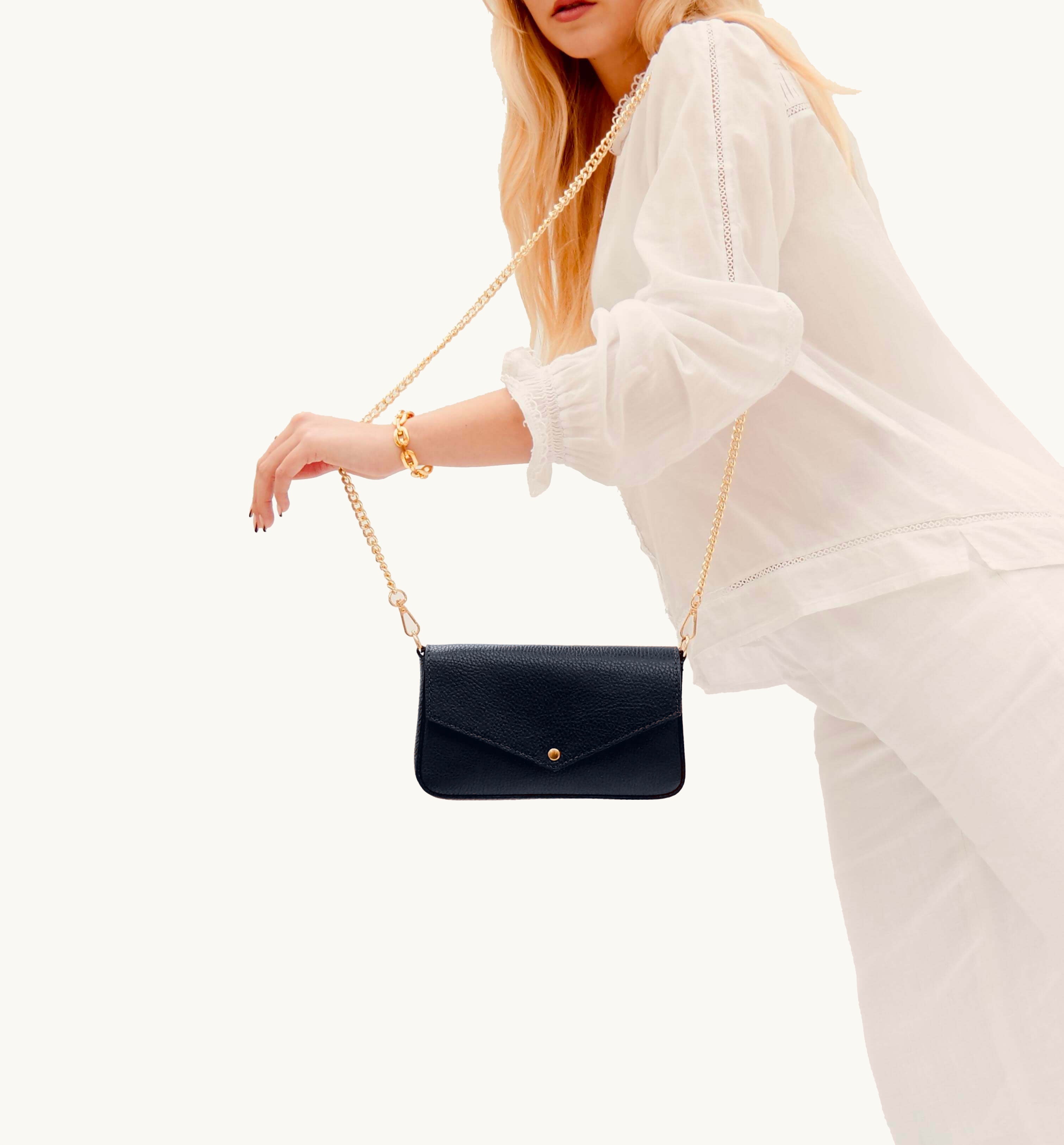 Apatchy London The Munro Navy Leather Shoulder Bag