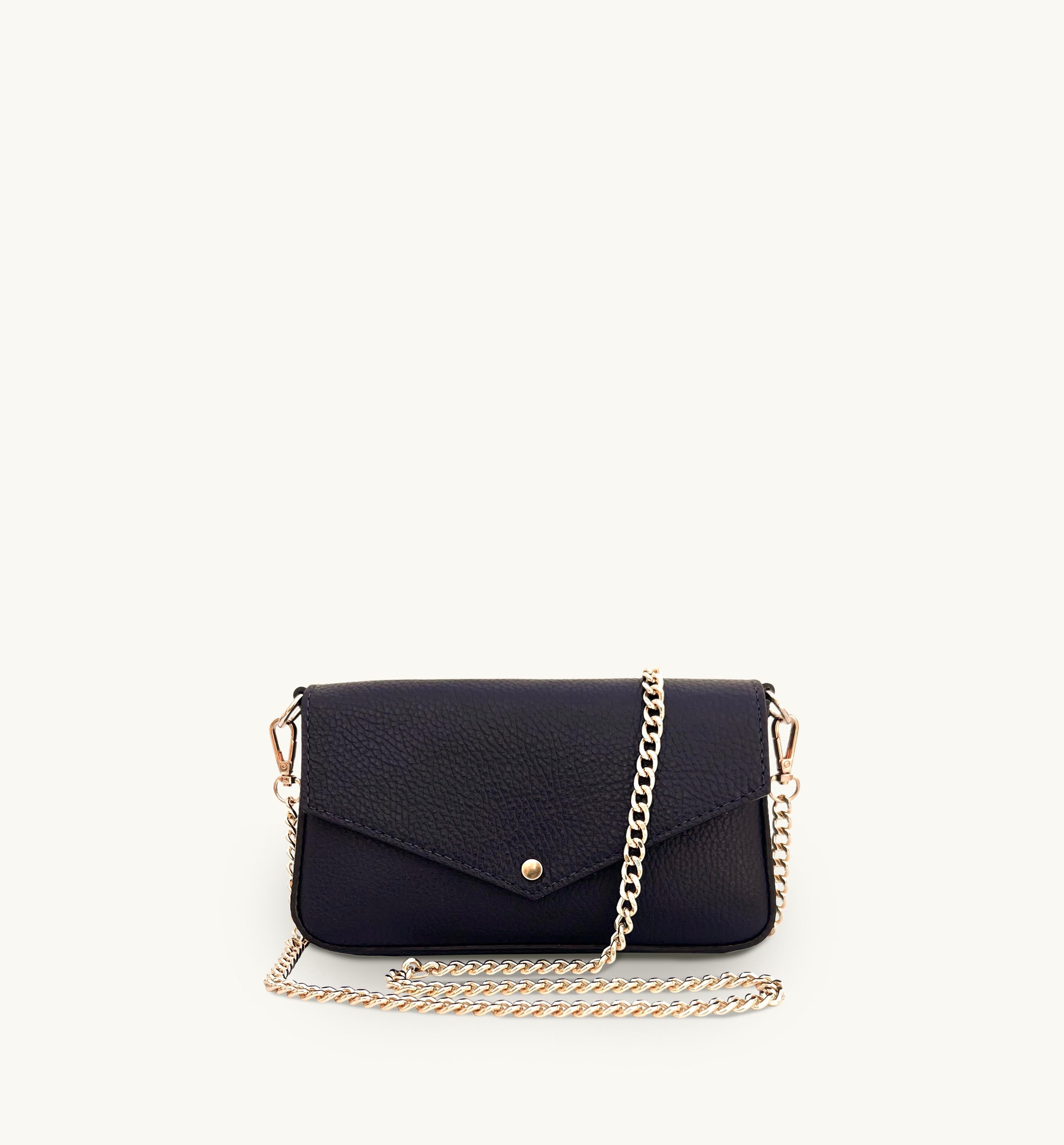 Apatchy London The Munro Black Leather Shoulder Bag