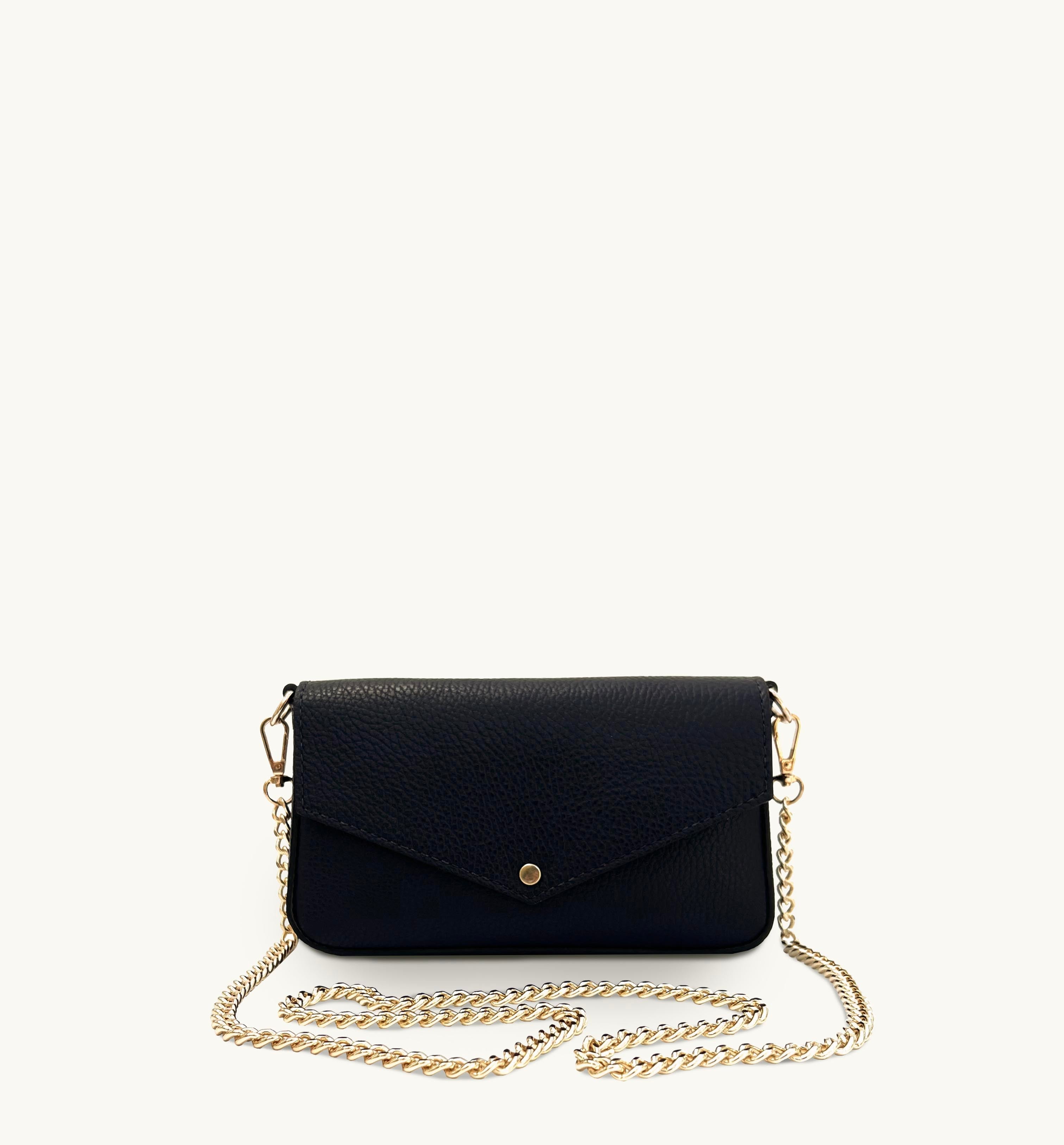 Apatchy London The Munro Black Leather Shoulder Bag