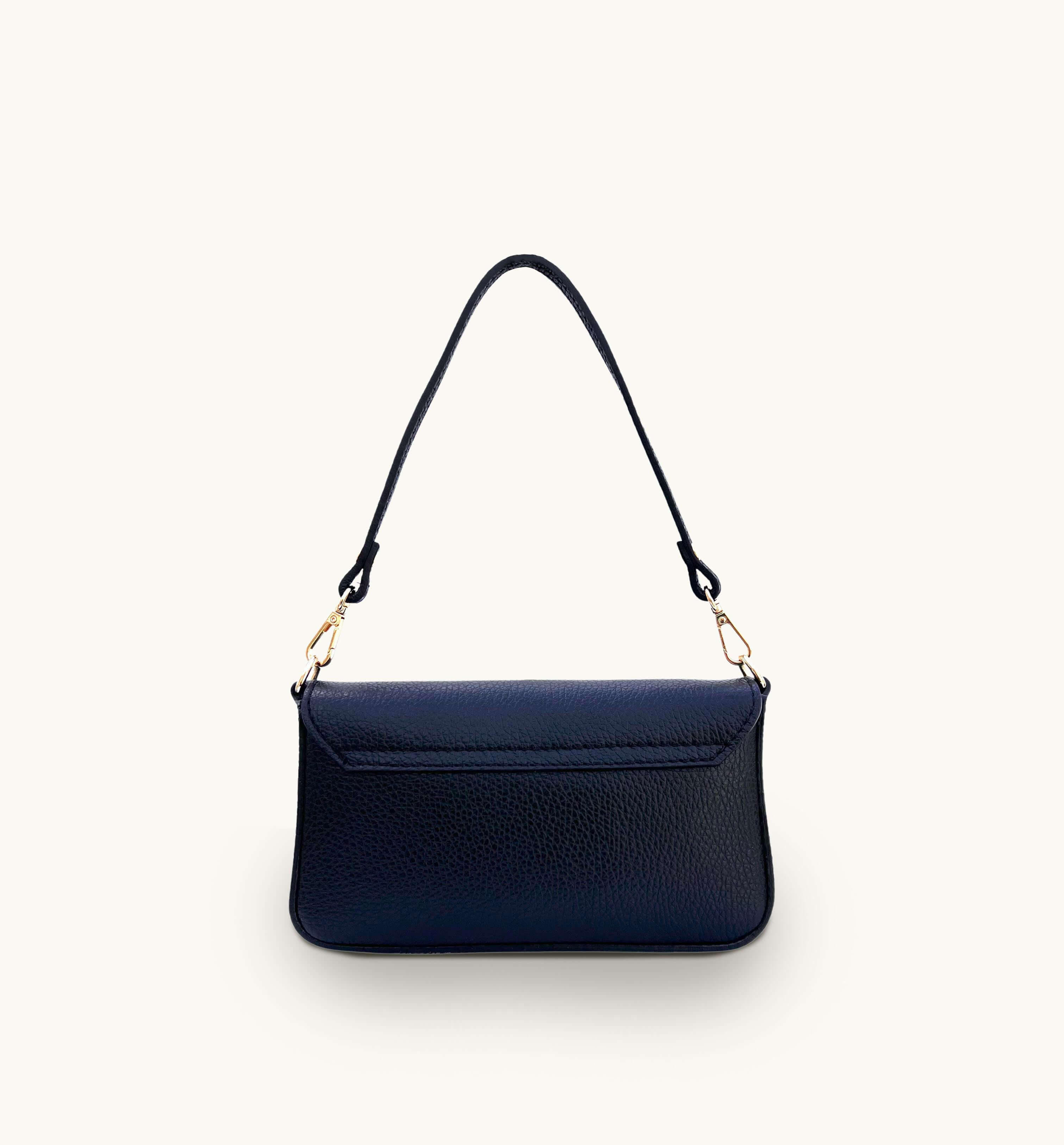 Apatchy London The Munro Navy Leather Shoulder Bag