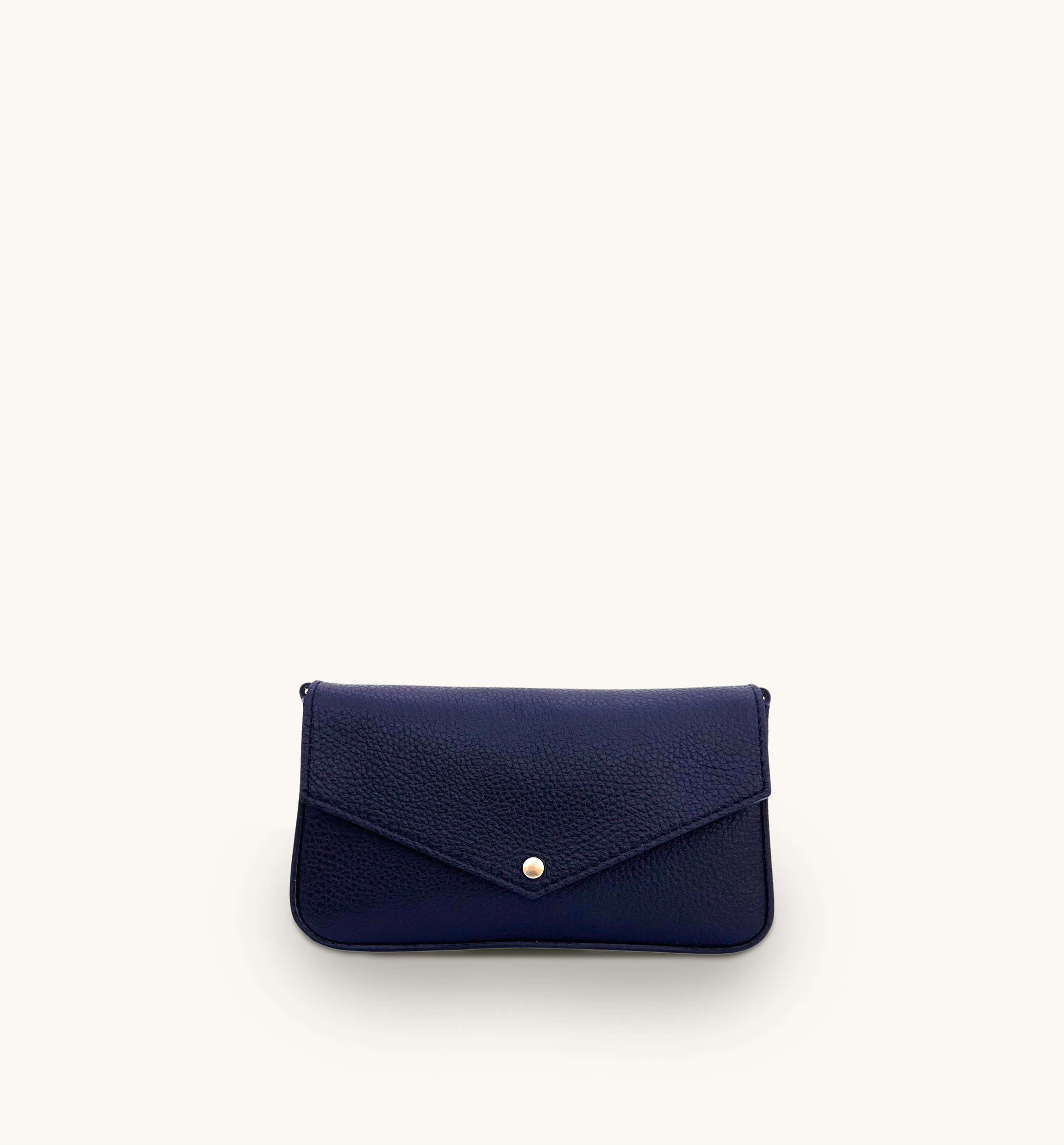 Apatchy London The Munro Navy Leather Shoulder Bag