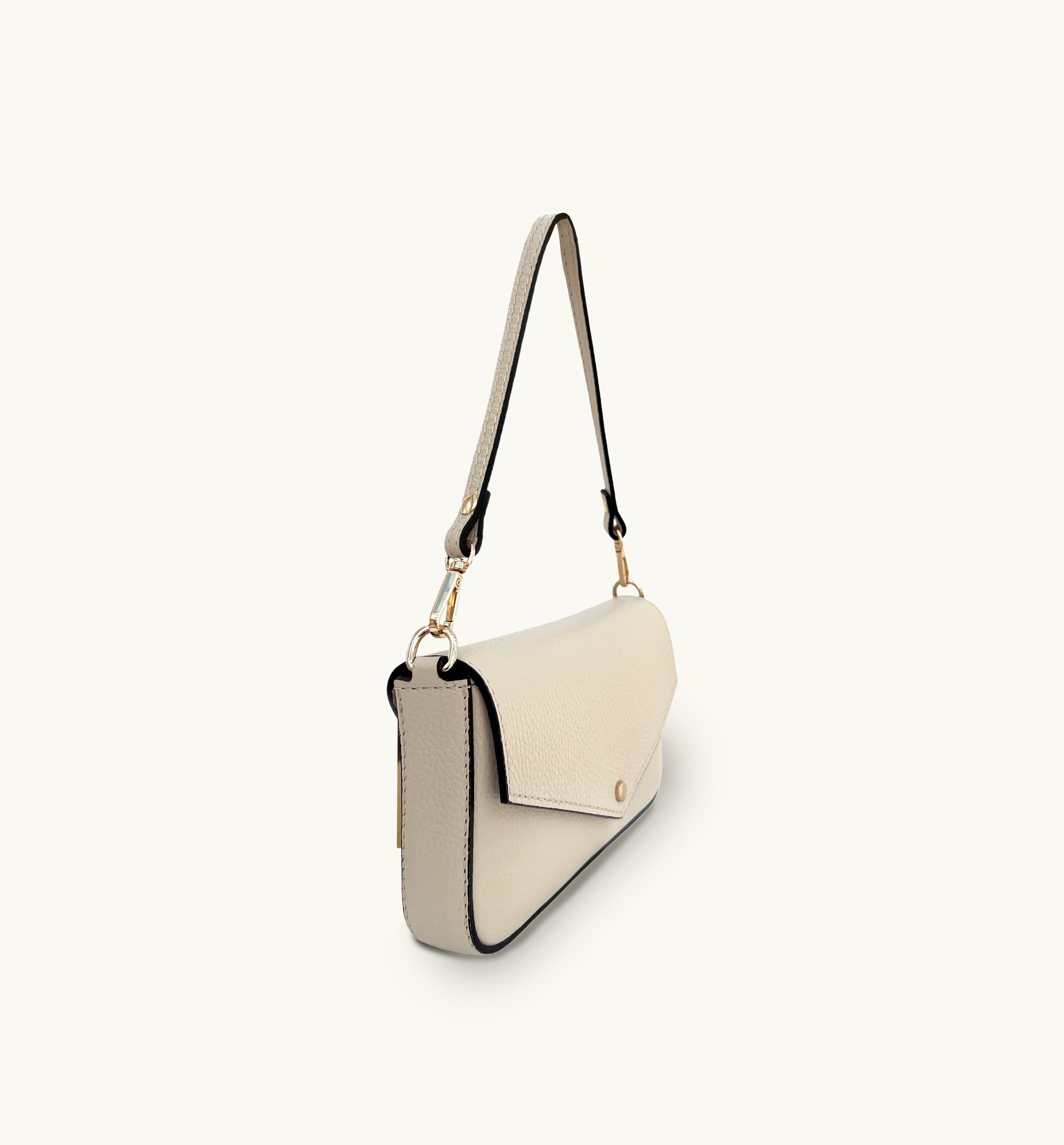 Apatchy London The Munro Stone Leather Shoulder Bag