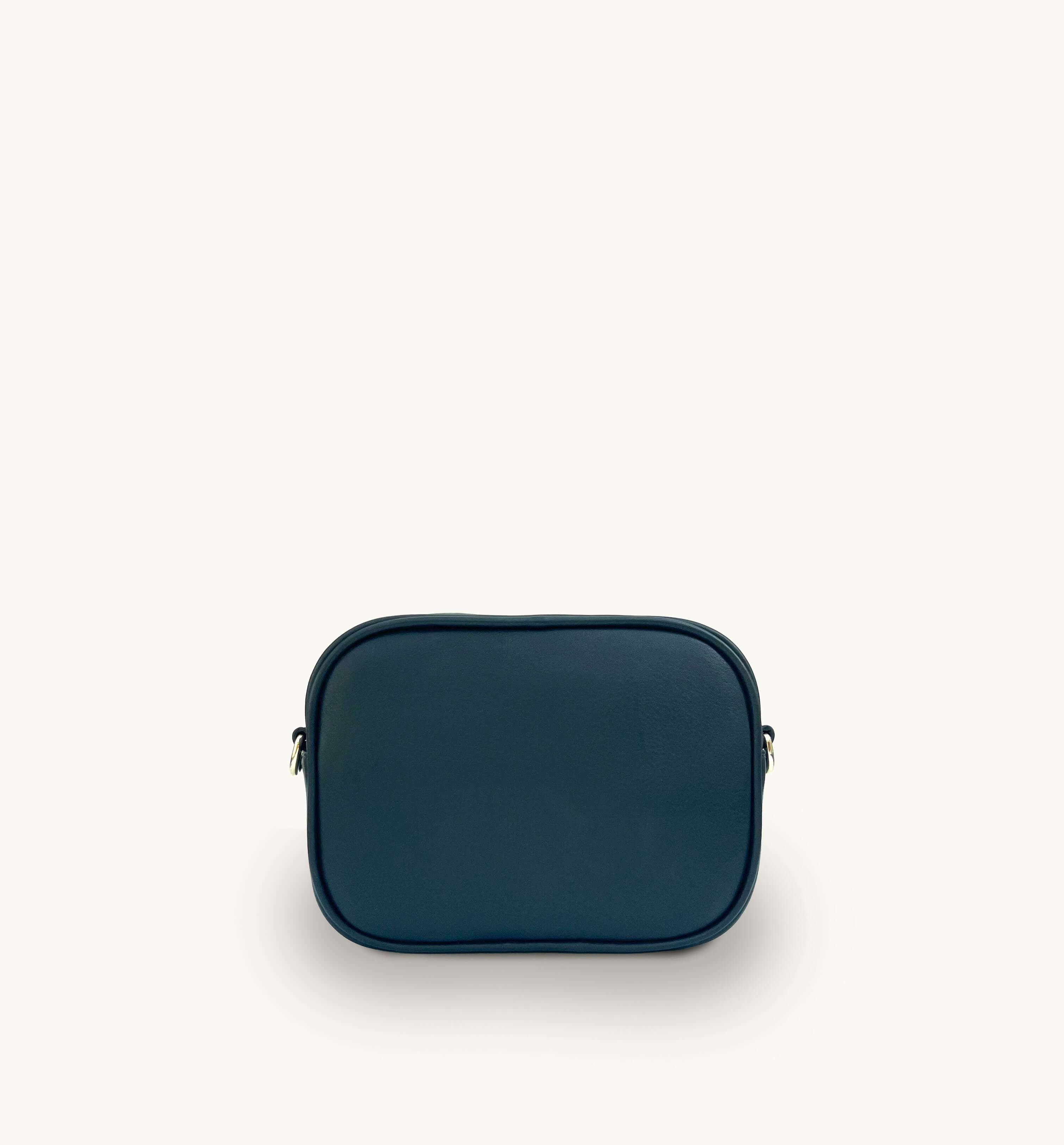 Apatchy London The Penelope Navy Woven Leather Camera Bag