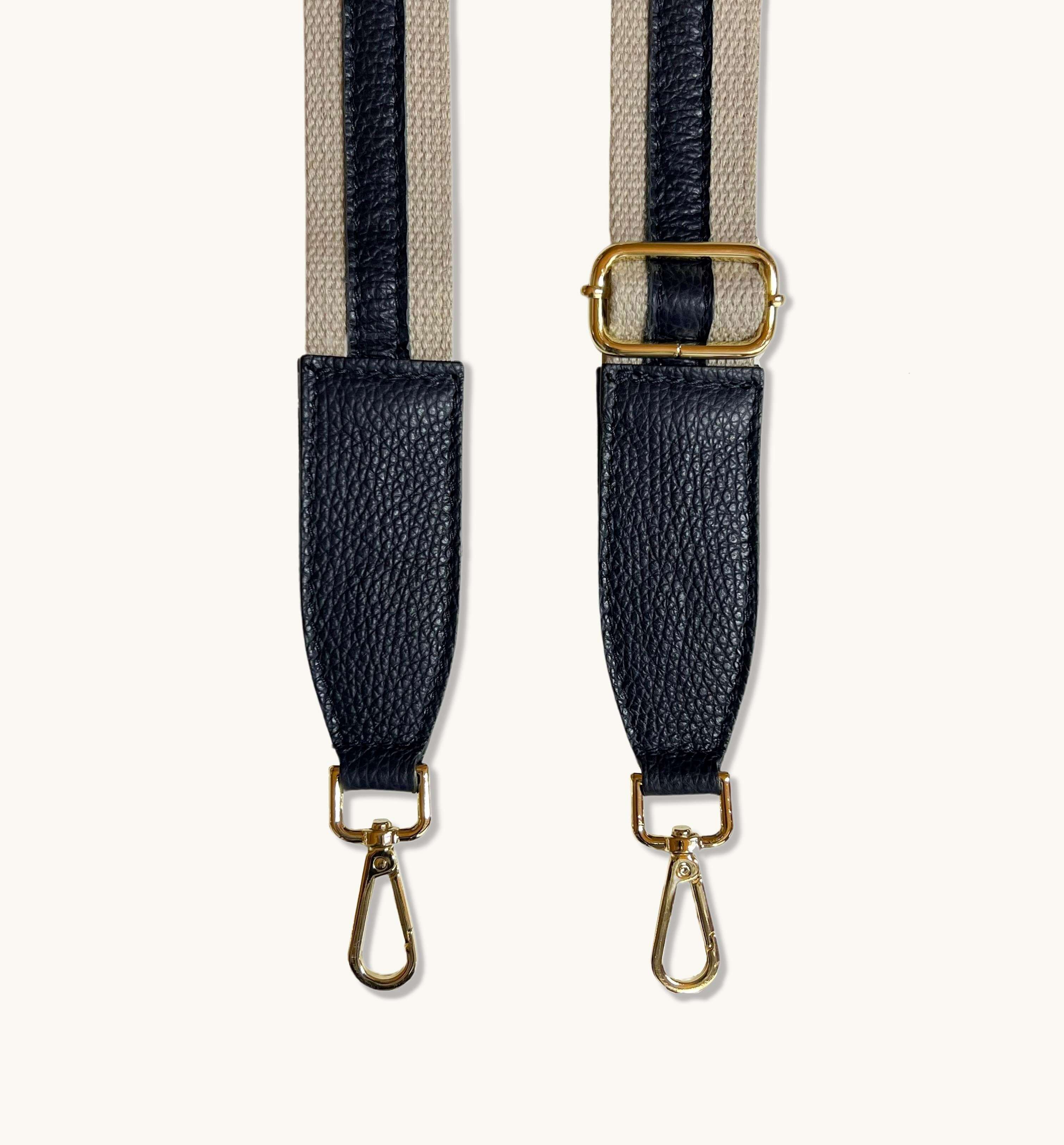 Apatchy London The Tassel Navy Leather Crossbody Bag With Leather & Canvas Strap
