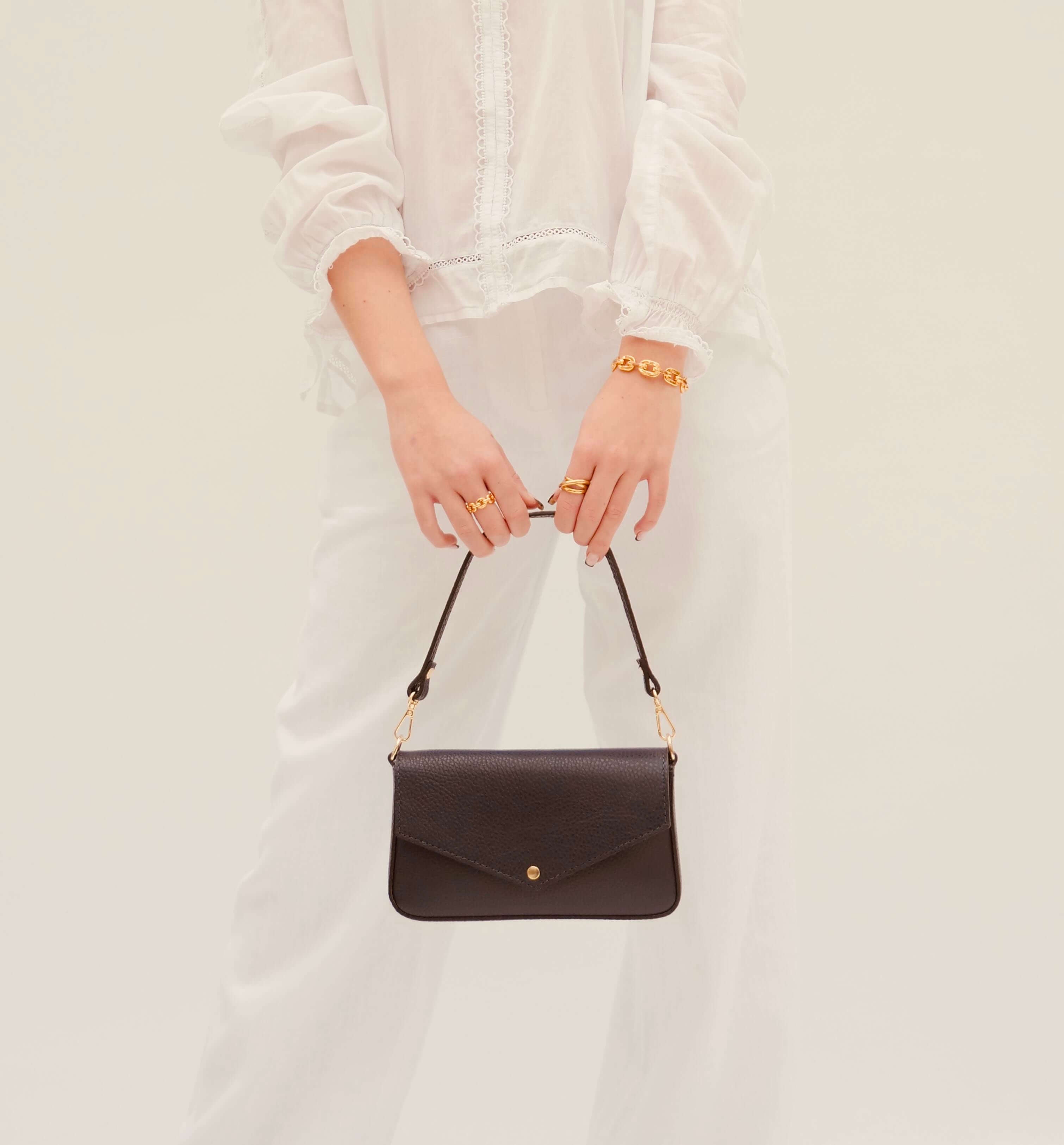 Apatchy London The Munro Navy Leather Shoulder Bag