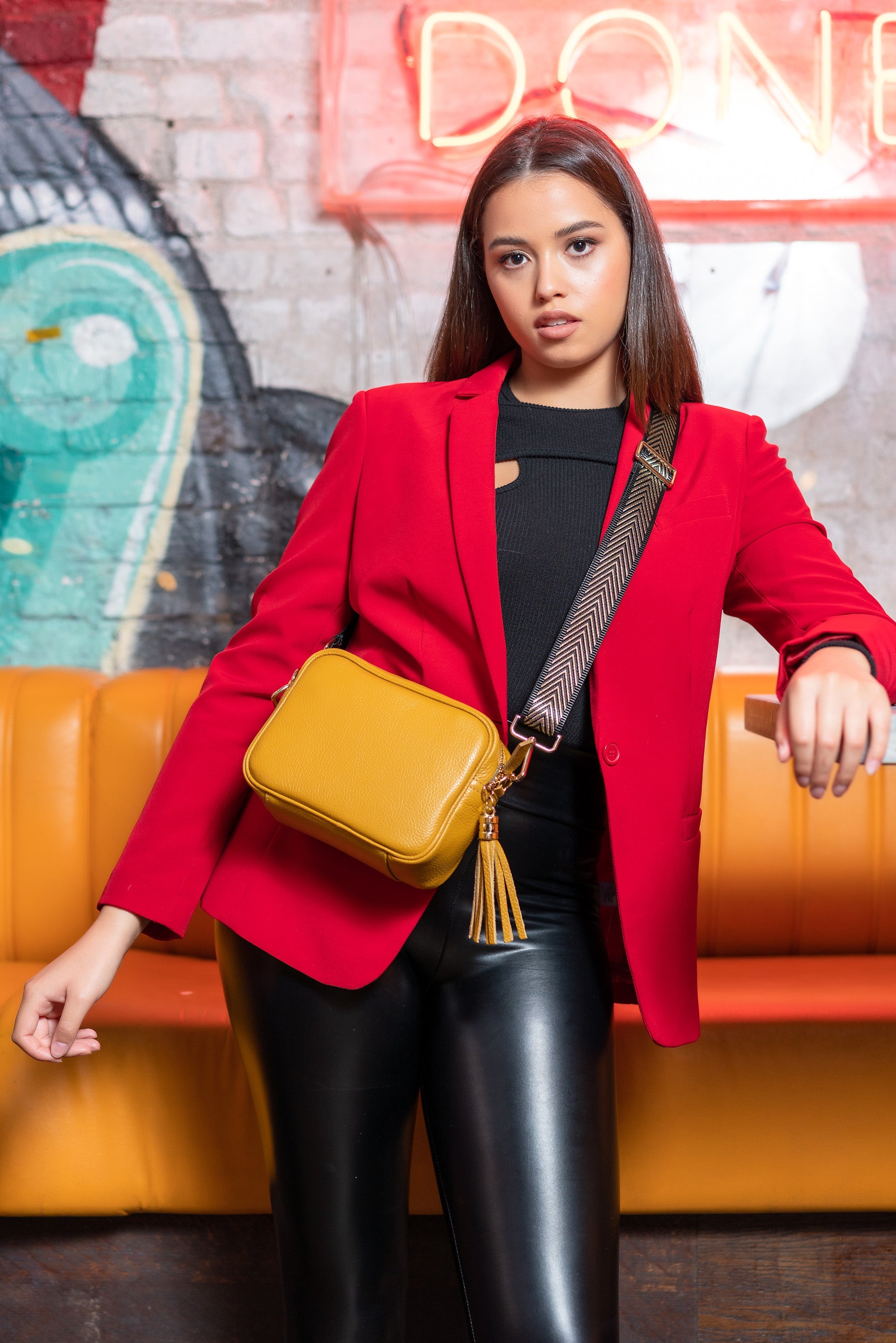 Elie Beaumont Crossbody Tassel Mustard