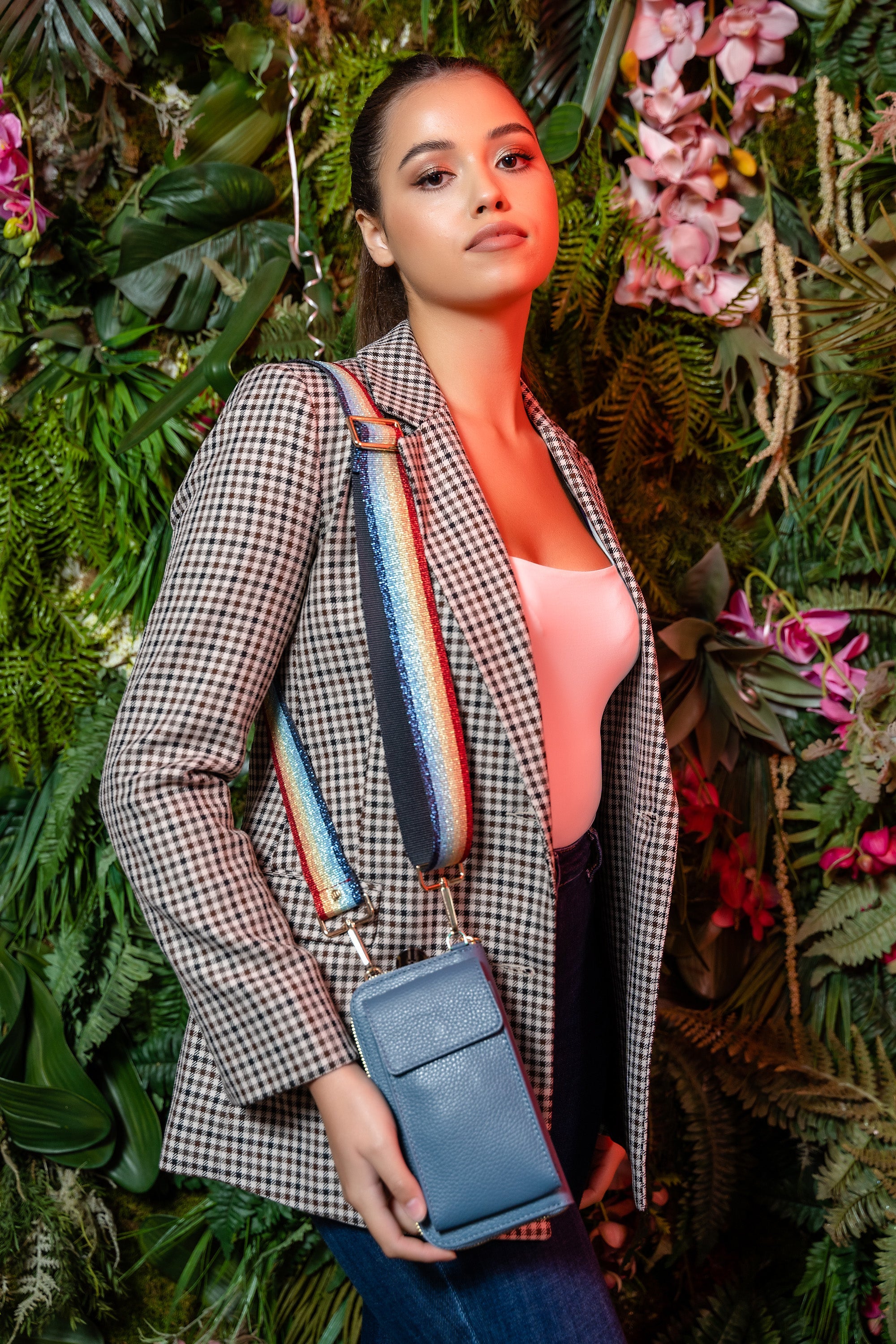Elie Beaumont Phonebag Light Blue (Rainbow strap)