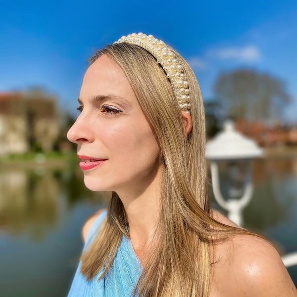 QueenMee Pearl Headband with Crystal