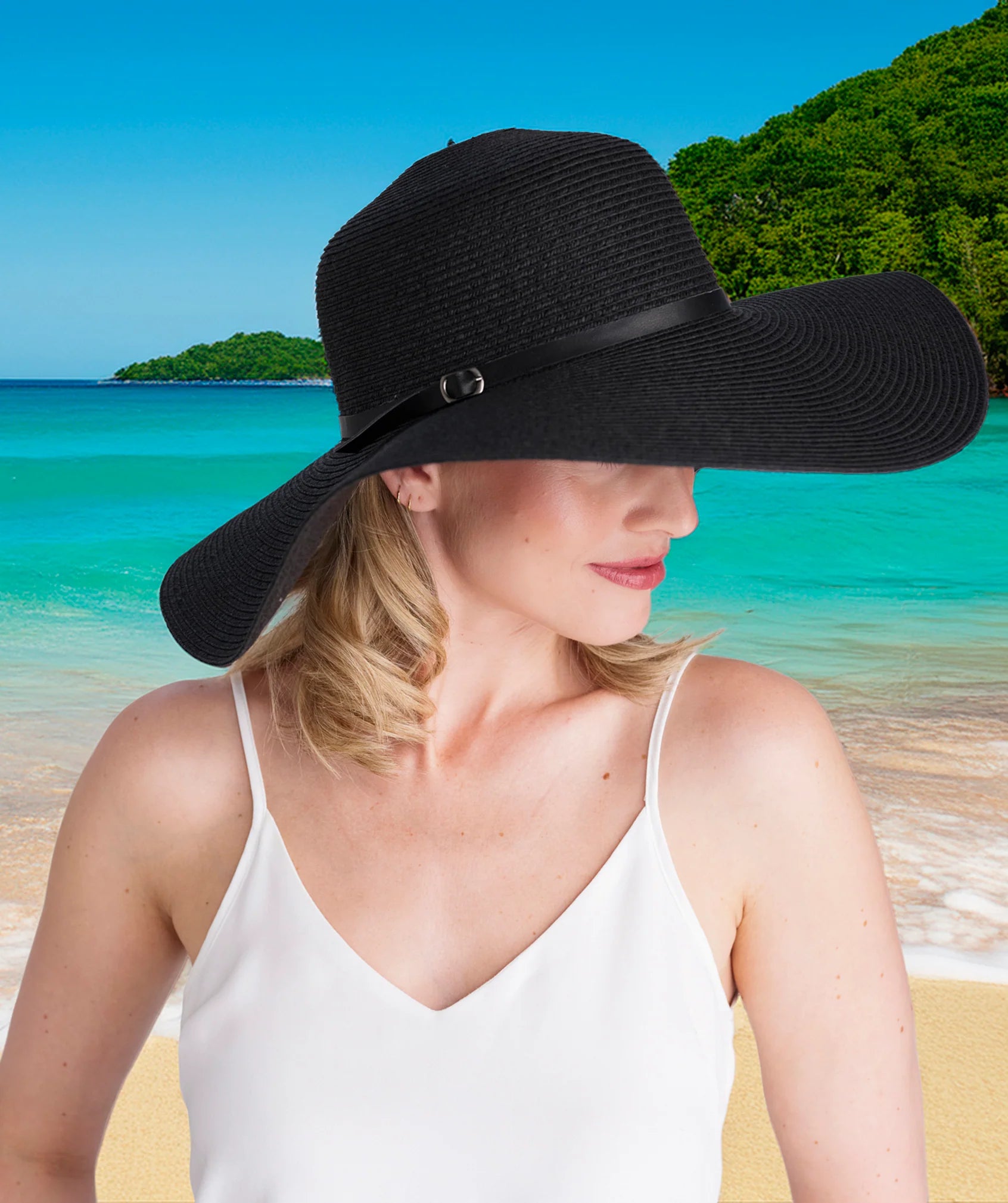 Porto - Wide Brim Straw Floppy Hat