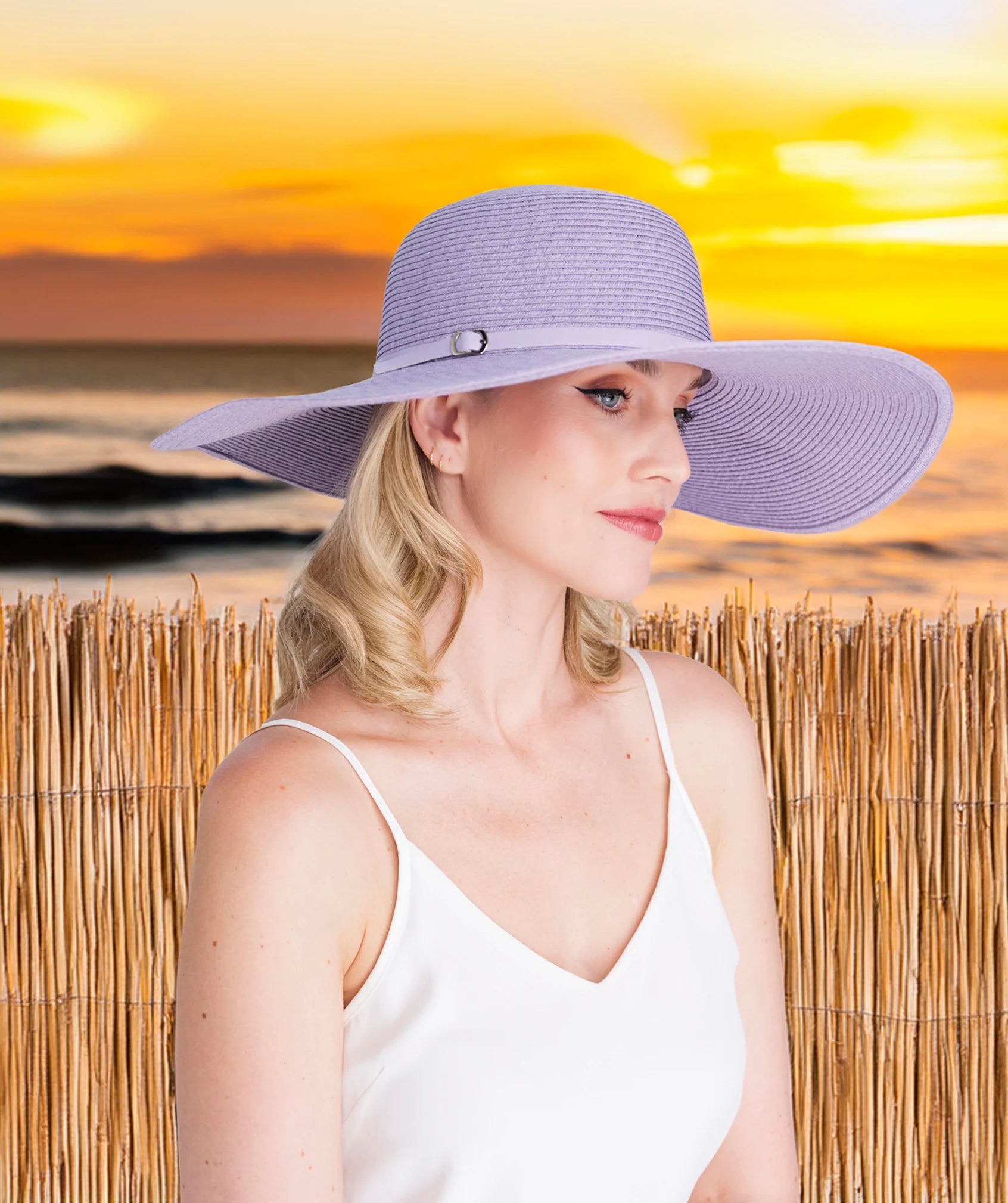 Porto - Wide Brim Straw Floppy Hat