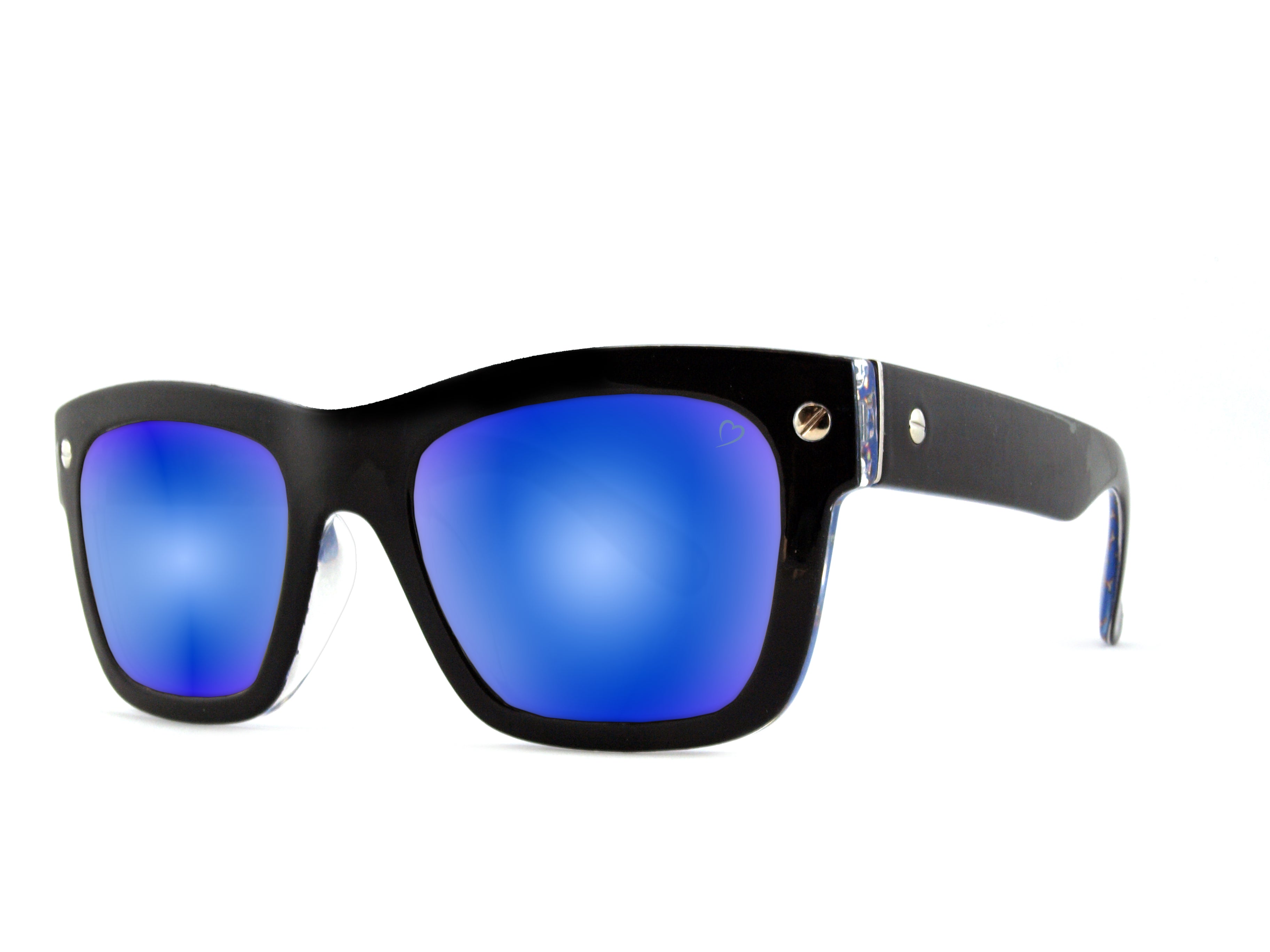 Ruby Rocks Francine Wayfarer style Black with Blue side frame and Blue Lens Sunglasses RR05-1