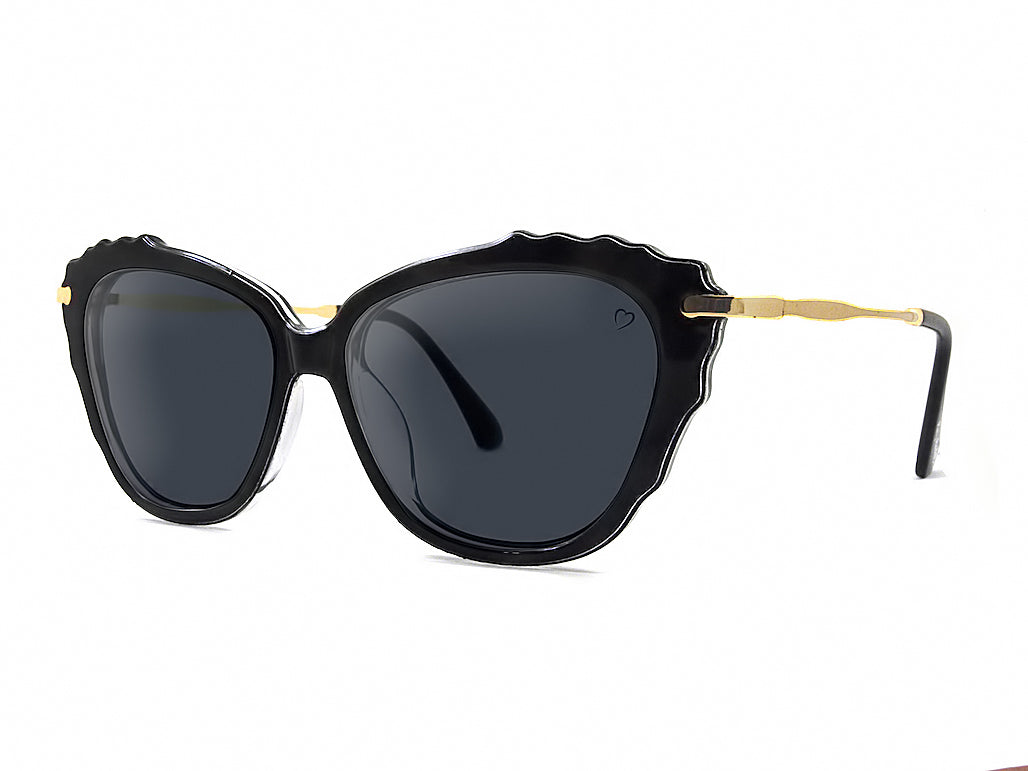 Ruby Rocks Monaco Ripple Edge Black and gold frame Sunglasses RR25-3