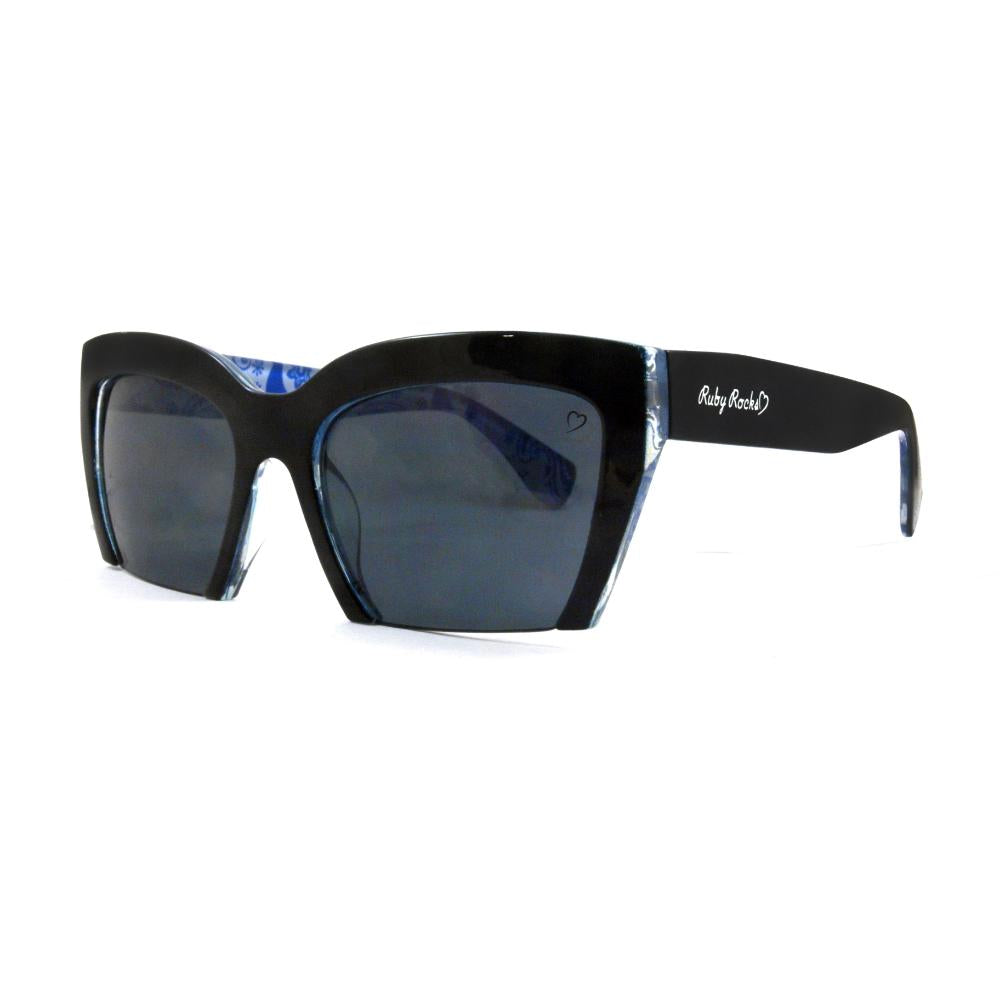 Ruby Rocks BERMUDA Sunglasses Black with Blue RR32-2