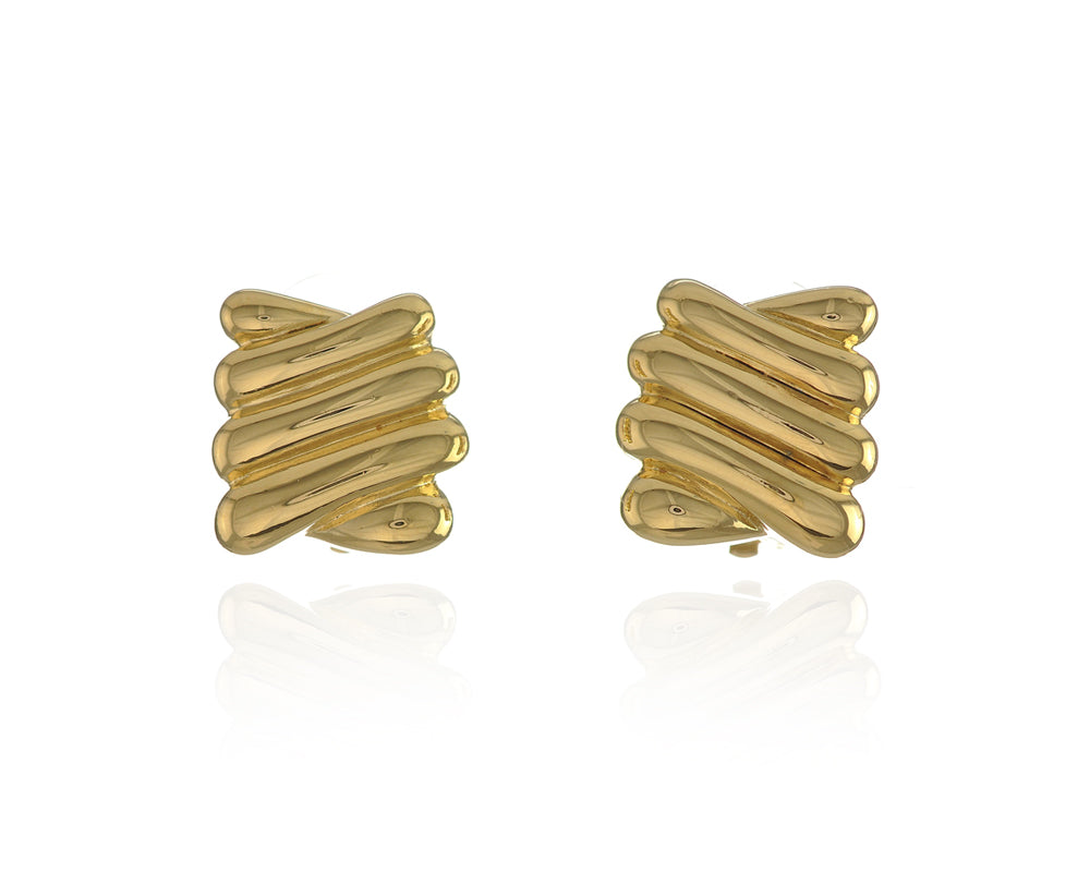 Cachet London Safara Gold Clip On Earrings
