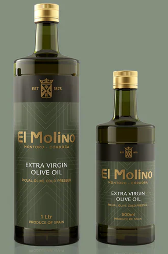 El Molino Extra Virgin Olive Oil 1L Cold Pressed Picual Olives Made in Spain