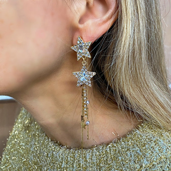 QueenMee Star Earrings Gold Earrings