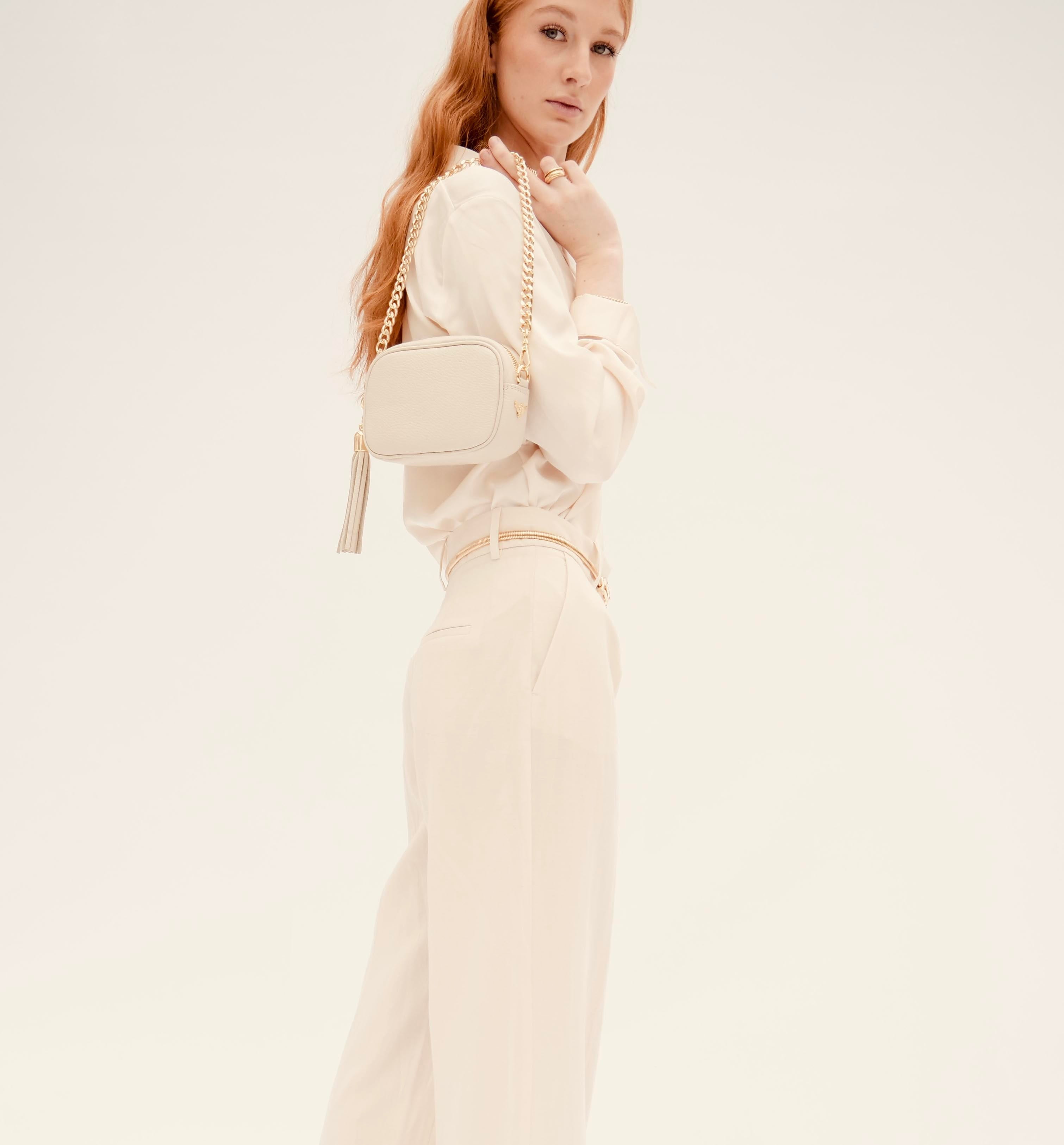 Apatchy London The Mini Tassel Stone Leather Phone Bag