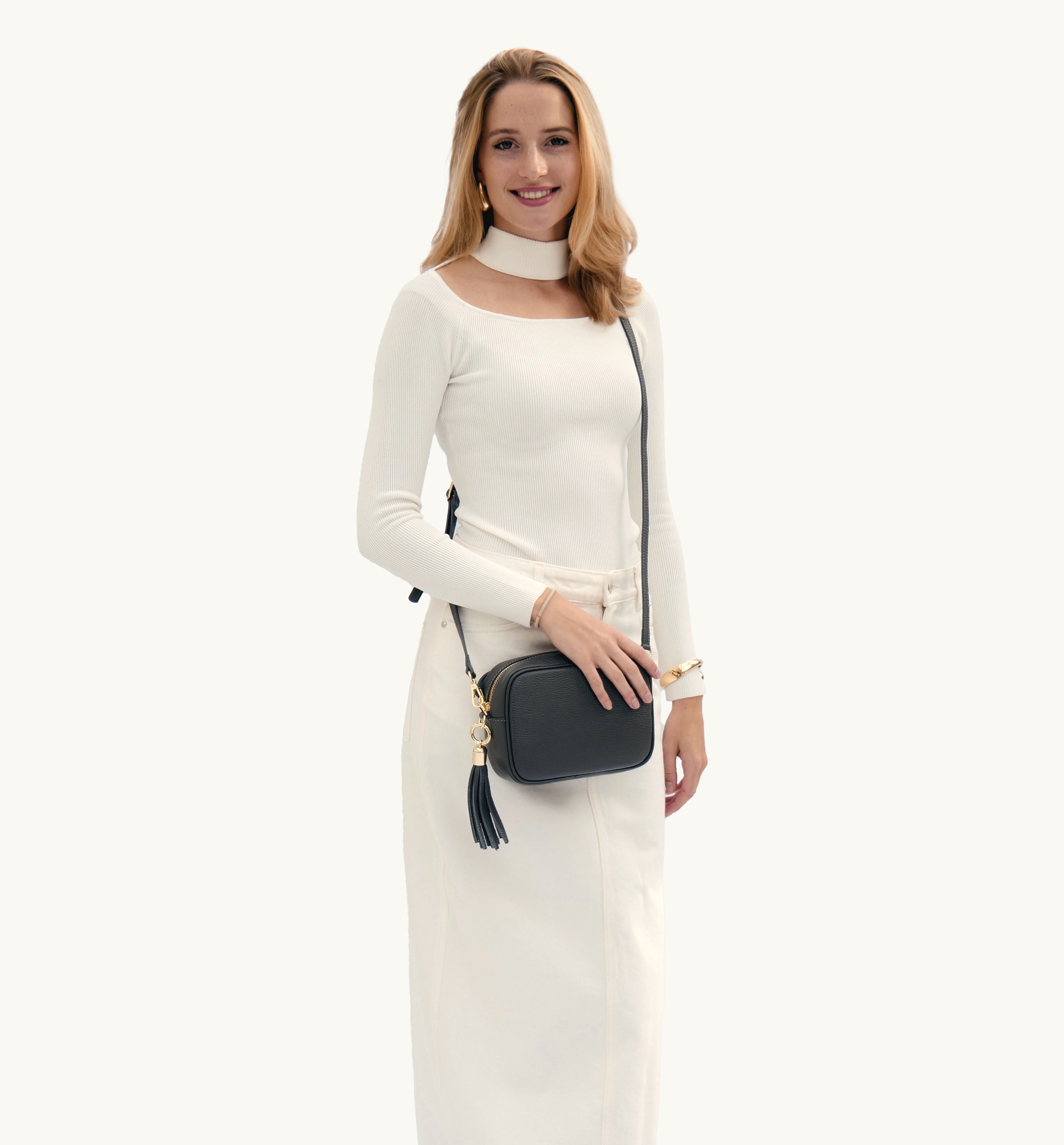 Apatchy London The Tassel Leather Crossbody Bag