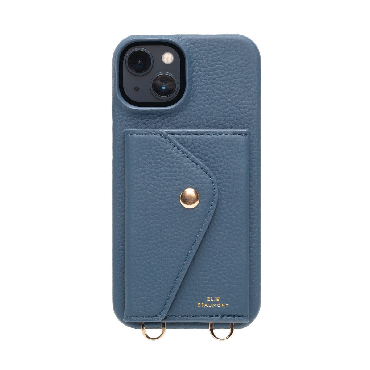 Elie Beaumont Genuine Leather iPhone Case - Teal - Black Diamante Lanyard
