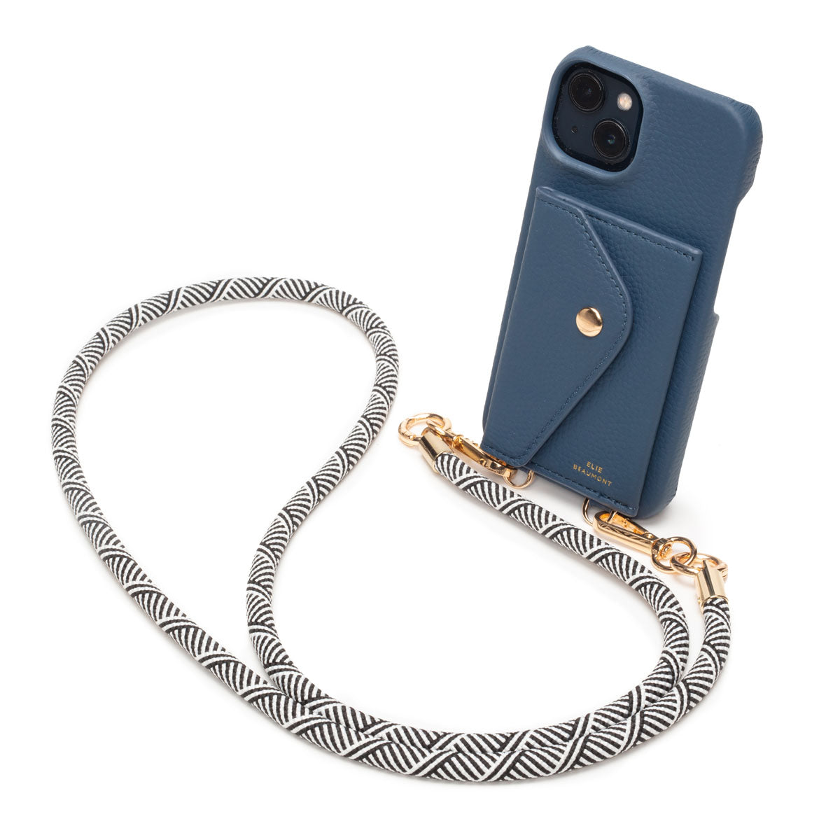 Elie Beaumont Genuine Leather iPhone Case - Teal - Inca Lanyard