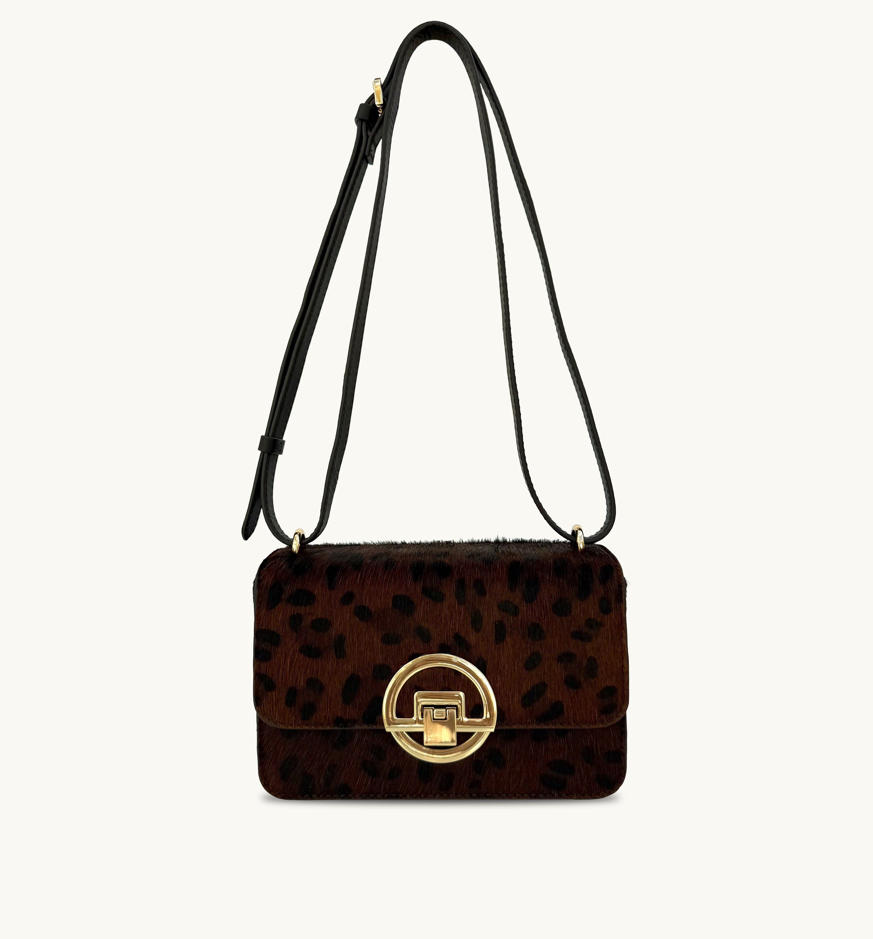 Apatchy London The Tilly Dark Leopard Hair-On Leather Bag