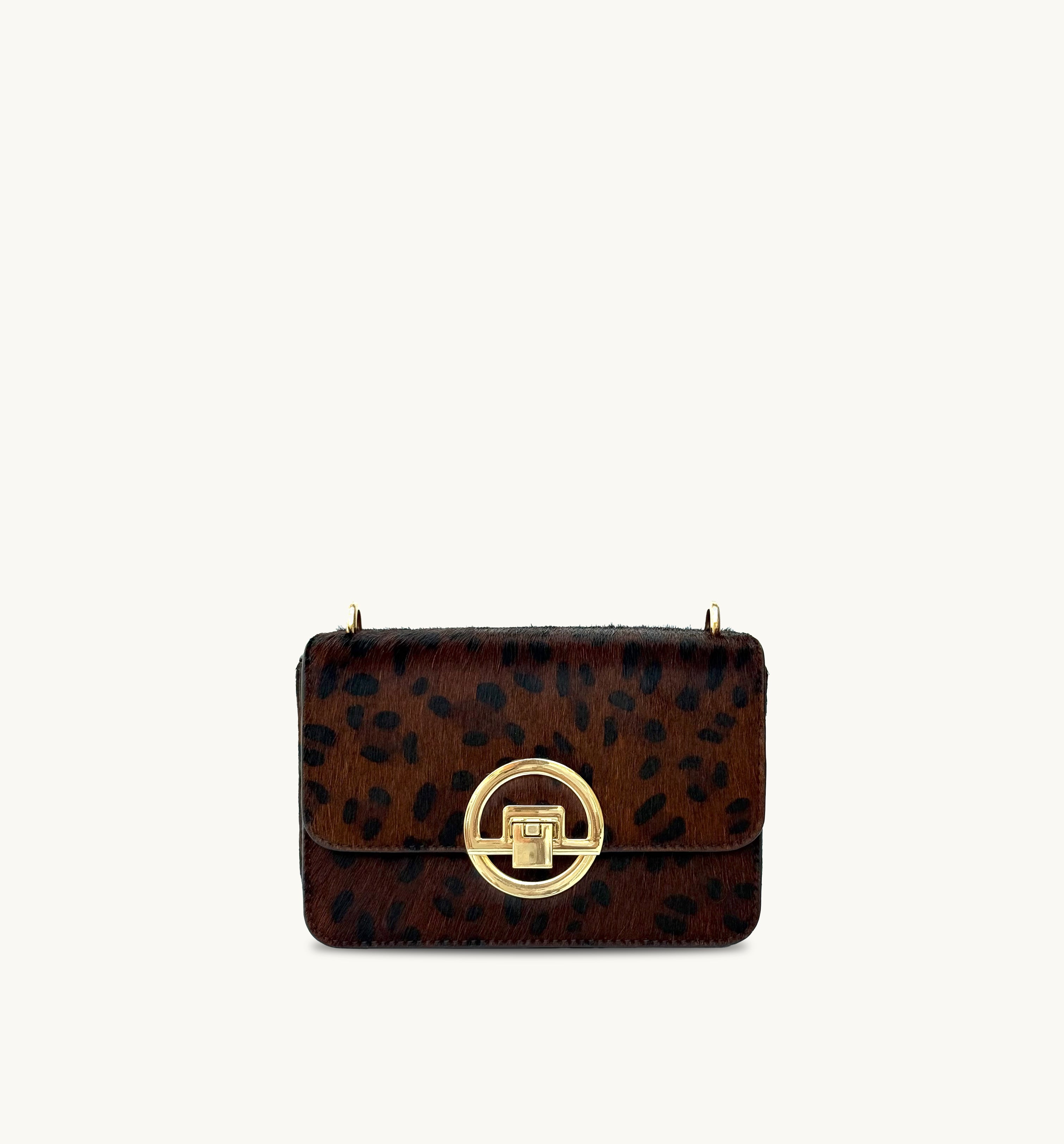 Apatchy London The Tilly Dark Leopard Hair-On Leather Bag