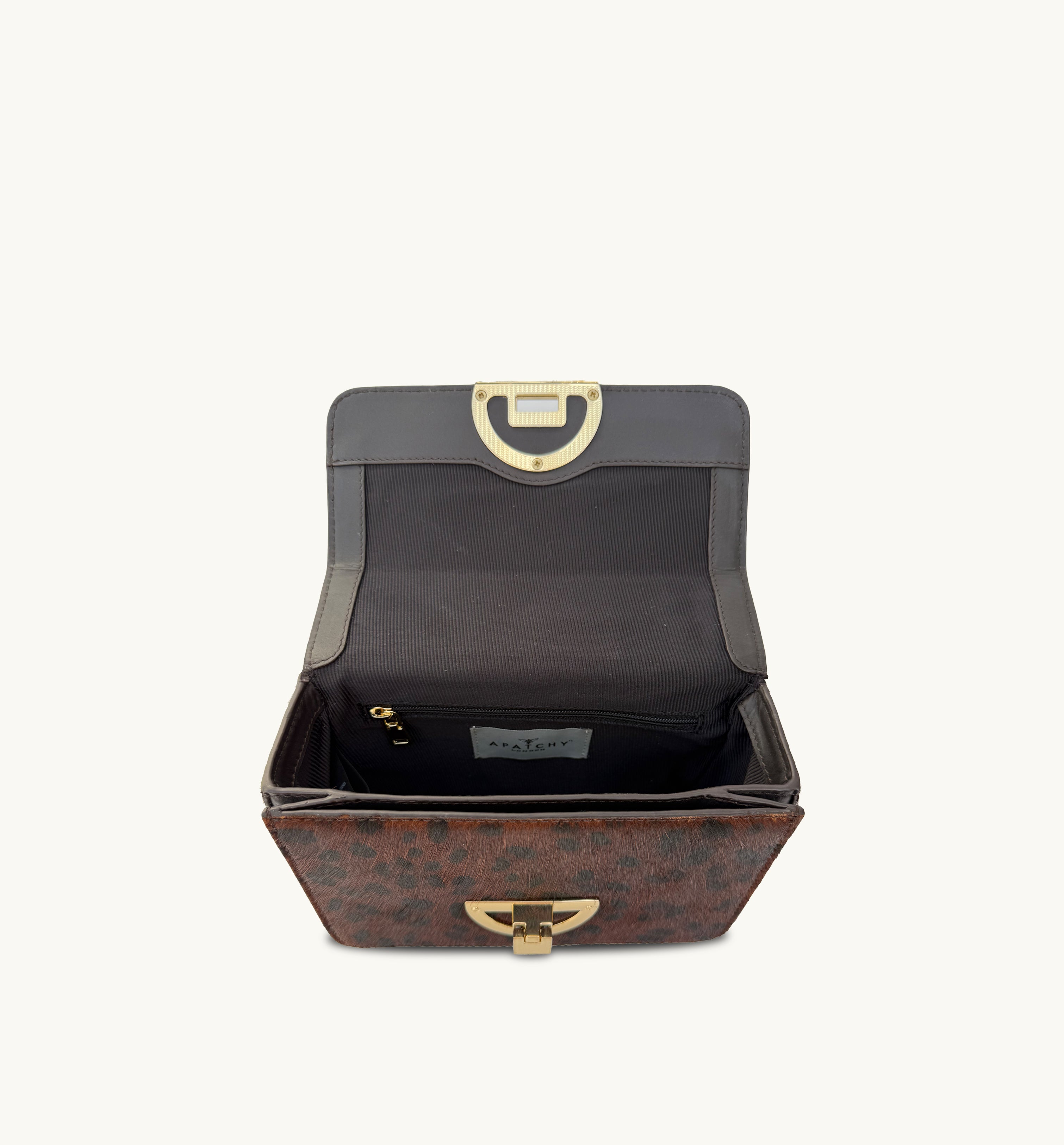 Apatchy London The Tilly Dark Leopard Hair-On Leather Bag