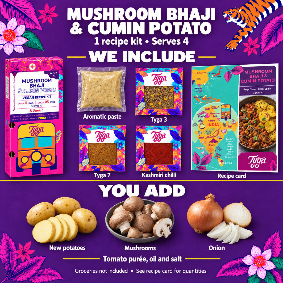 Mushroom Bhaji & Cumin Potato