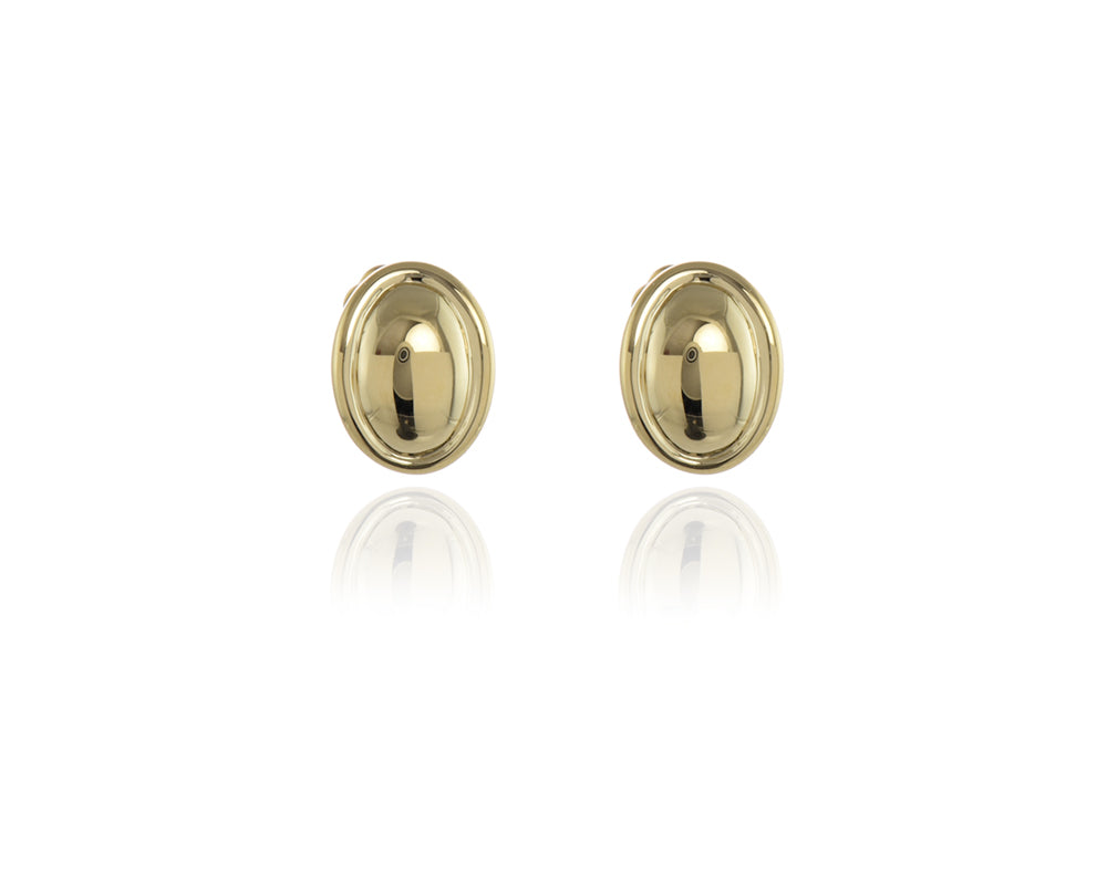 Vega Polished Gold Clip On Earrings