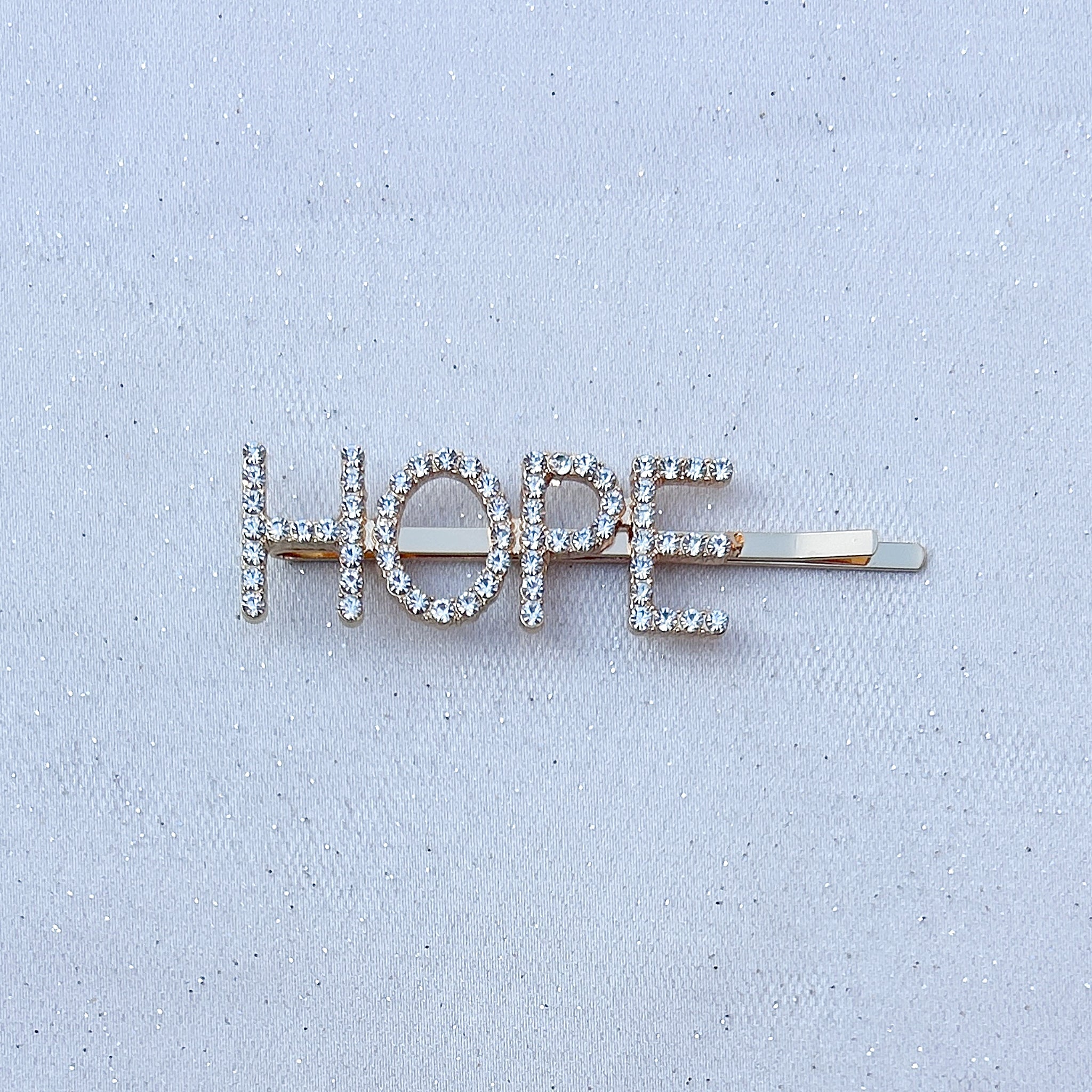 QueenMee Word Hair Clip Word Hair Slide Diamante Hair Grip Gold