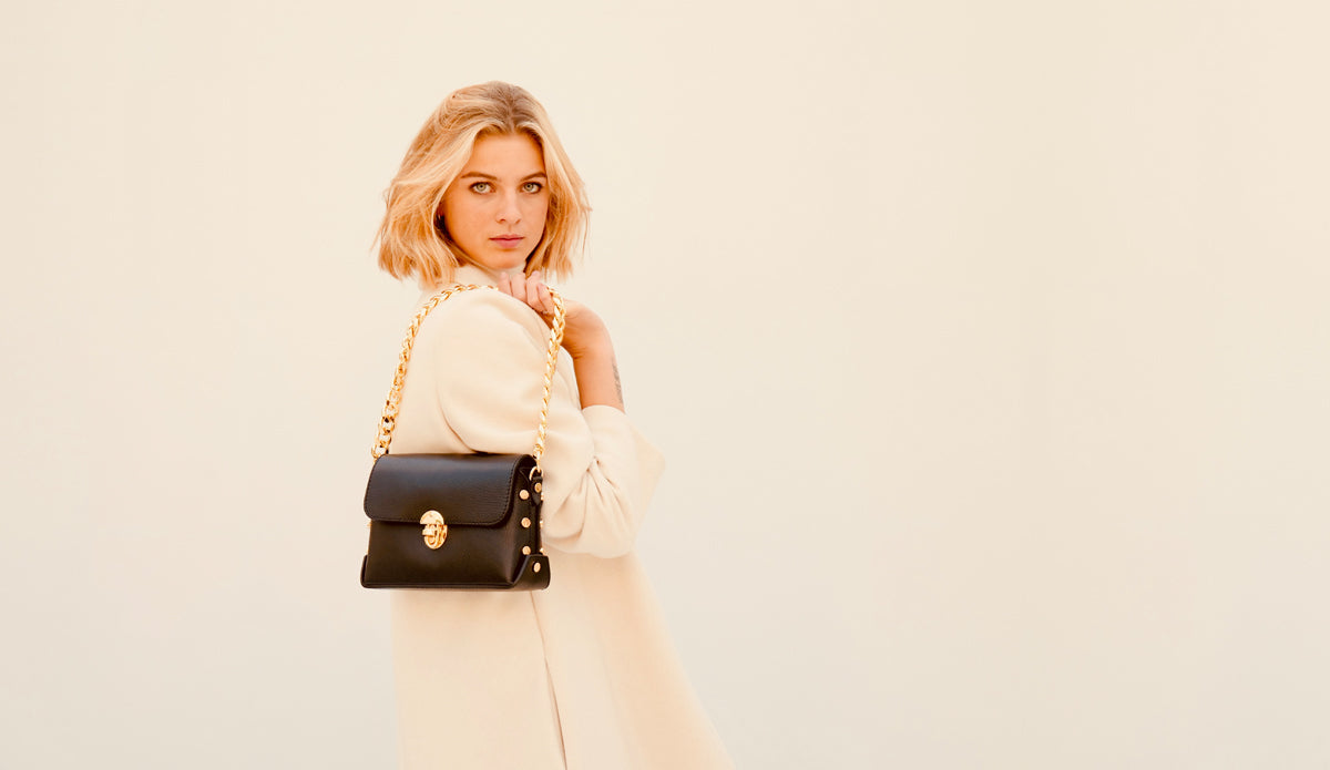 Apatchy London The Bloxsome Port Leather Crossbody Bag With Gold Chain Strap