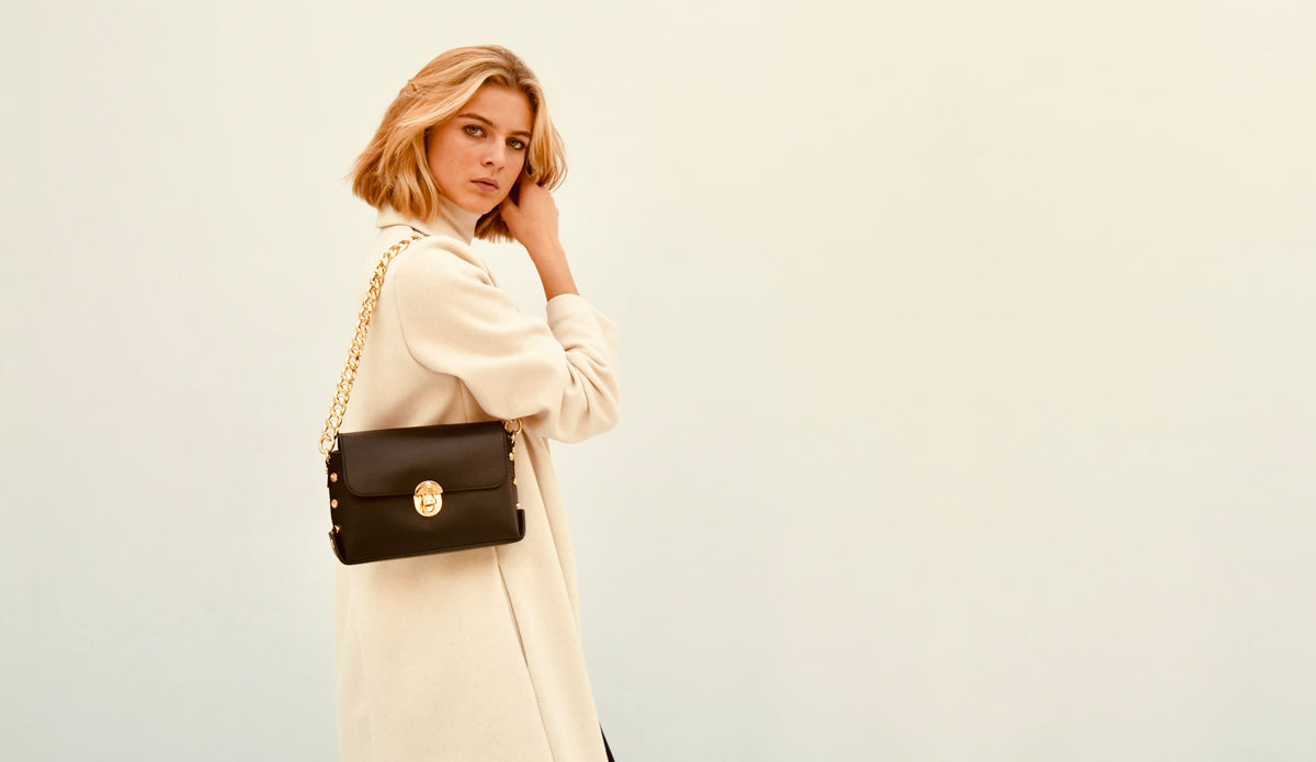 Apatchy London The Bloxsome Leather Crossbody Bag With Gold Chain Strap