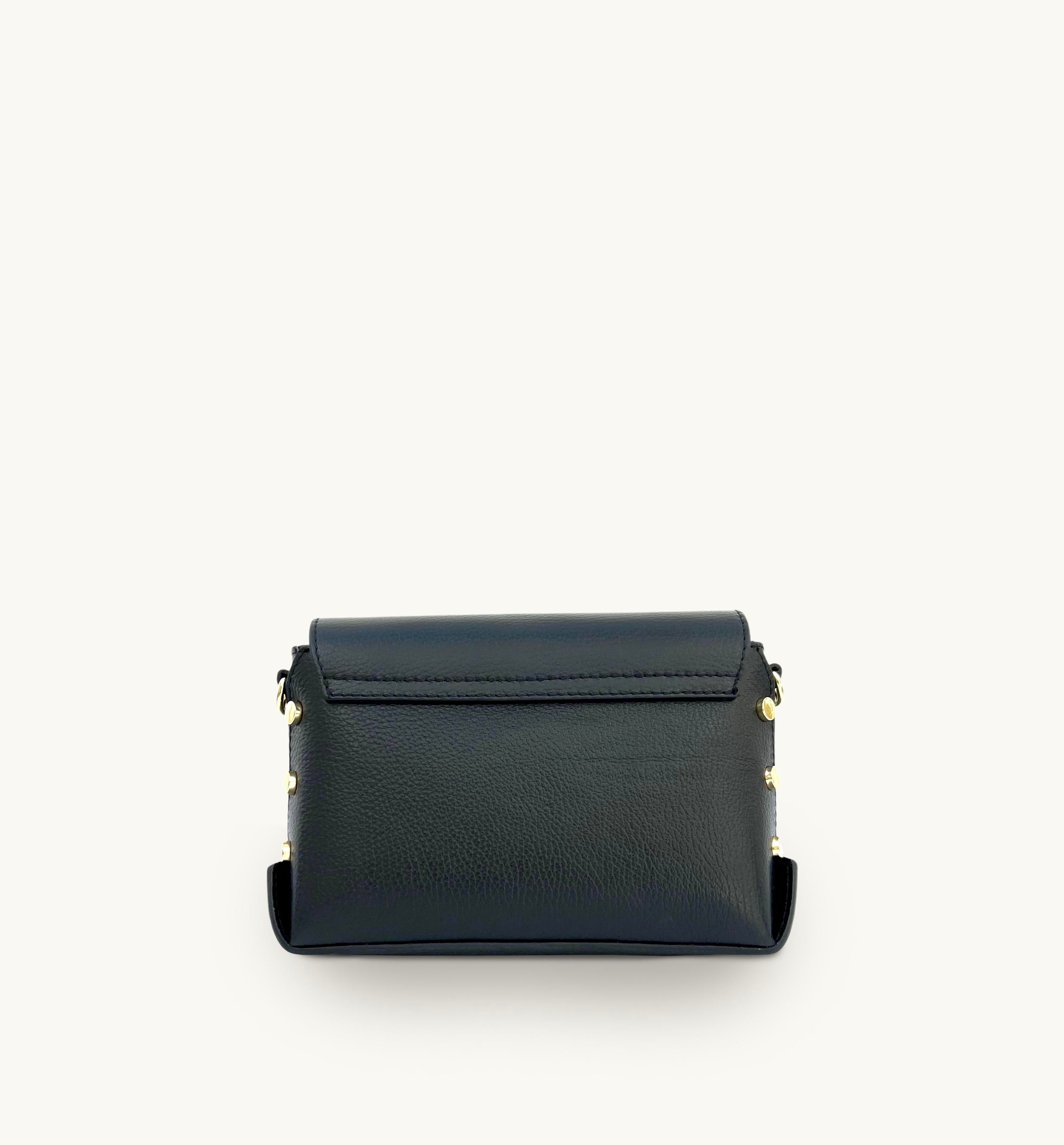 Apatchy London The Bloxsome Leather Crossbody Bag With & Gold Chevron Strap