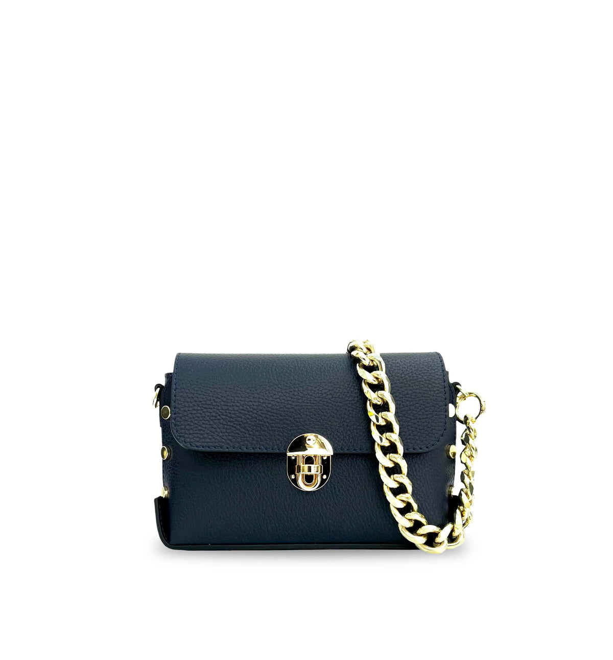 Apatchy London The Bloxsome Leather Crossbody Bag With Gold Chain Strap