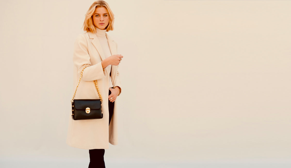 Apatchy London The Bloxsome Leather Crossbody Bag With Gold Chain Strap