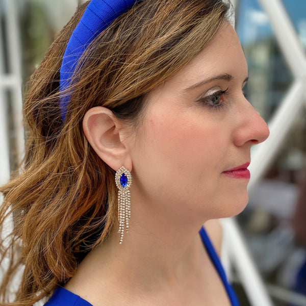 QueenMee Blue Earrings Diamante Earrings