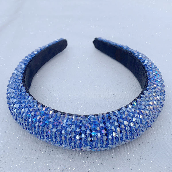 QueenMee Blue Headband Beaded