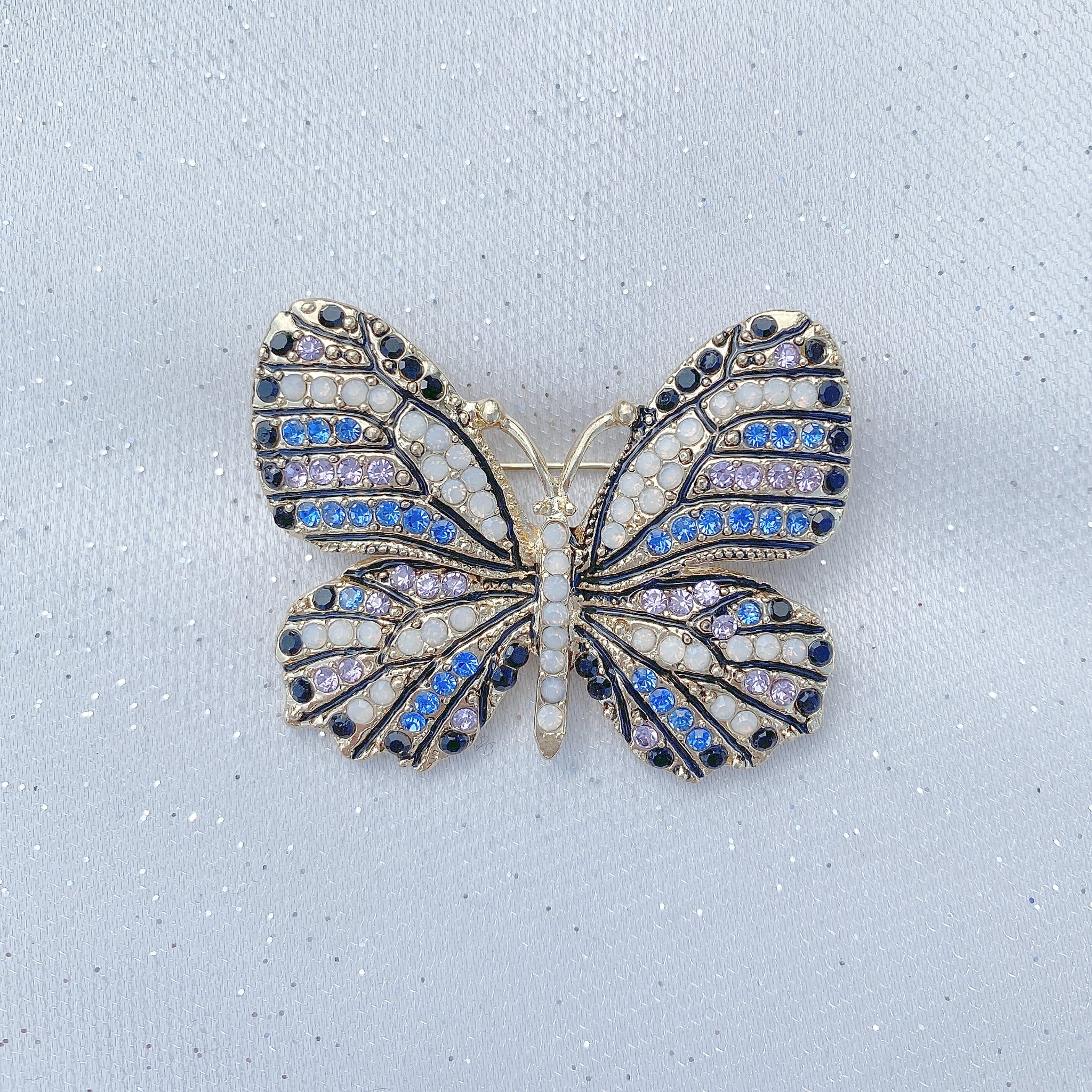 QueenMee Butterfly Brooch in Crystal
