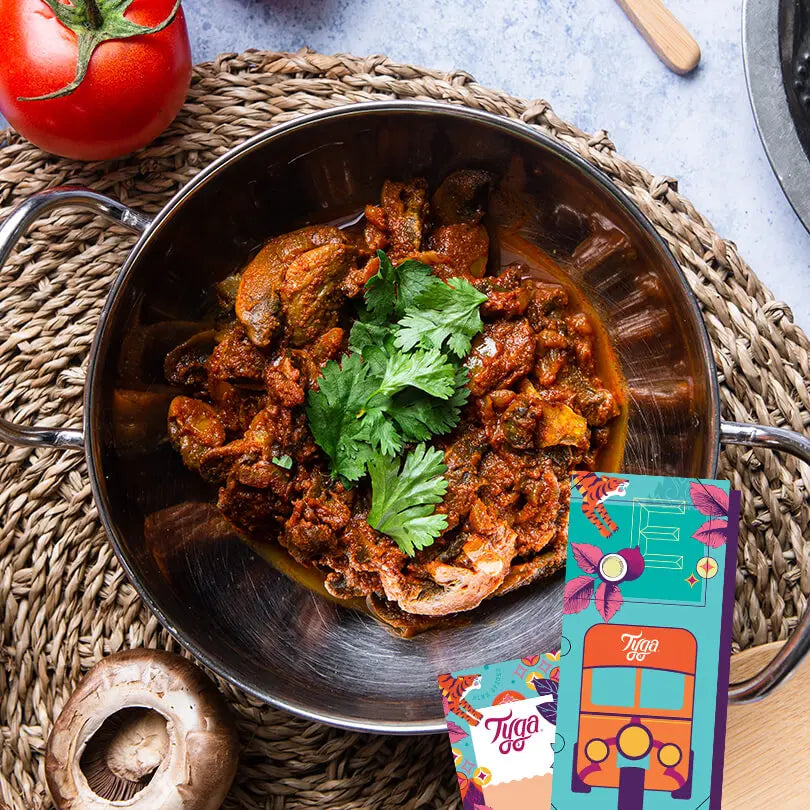 Mushroom Bhaji & Cumin Potato