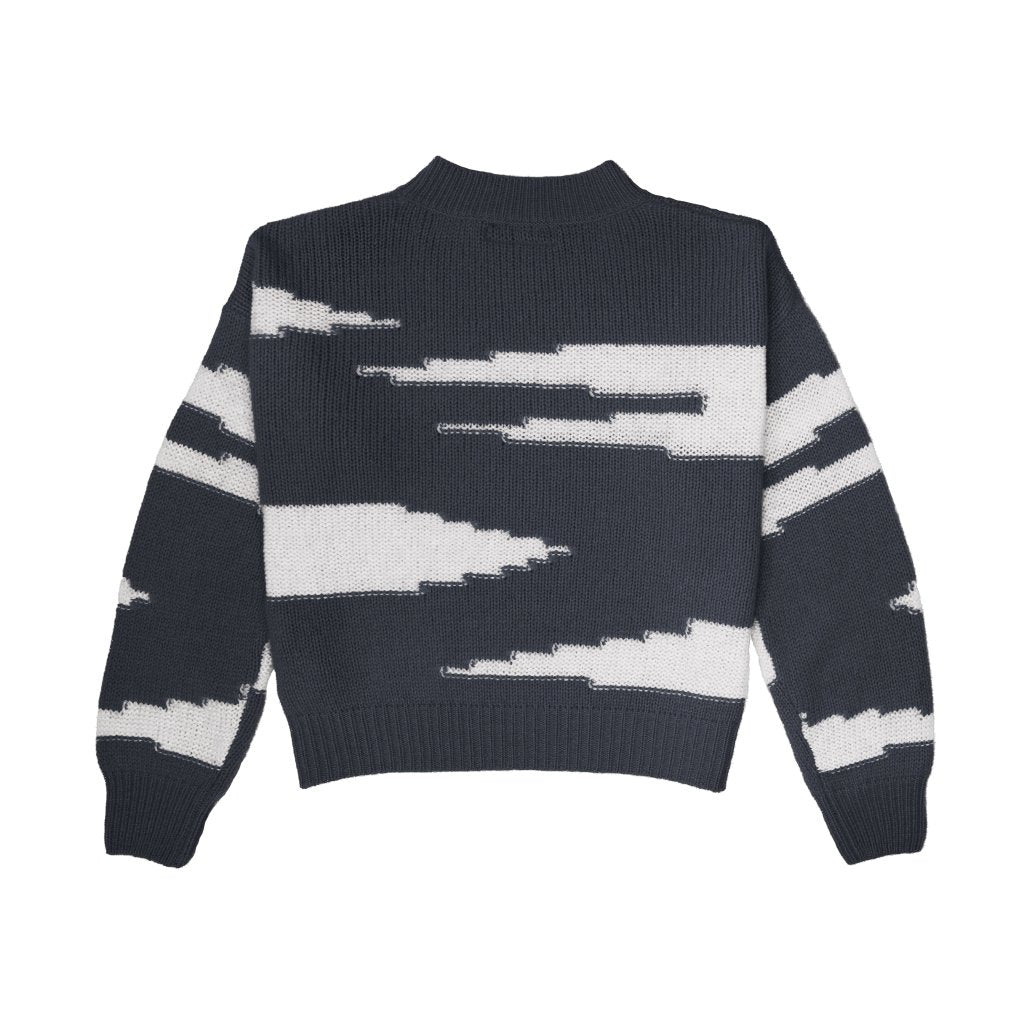 Cashmere Polo Club Zuri Ladies Round Neck Pullover Intarsia Knit Charcoal - 100% Cashmere - Fragrance London