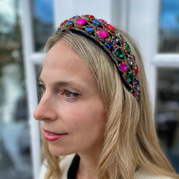 QueenMee Colourful Headband Statement Headband Sparkling Hair Band