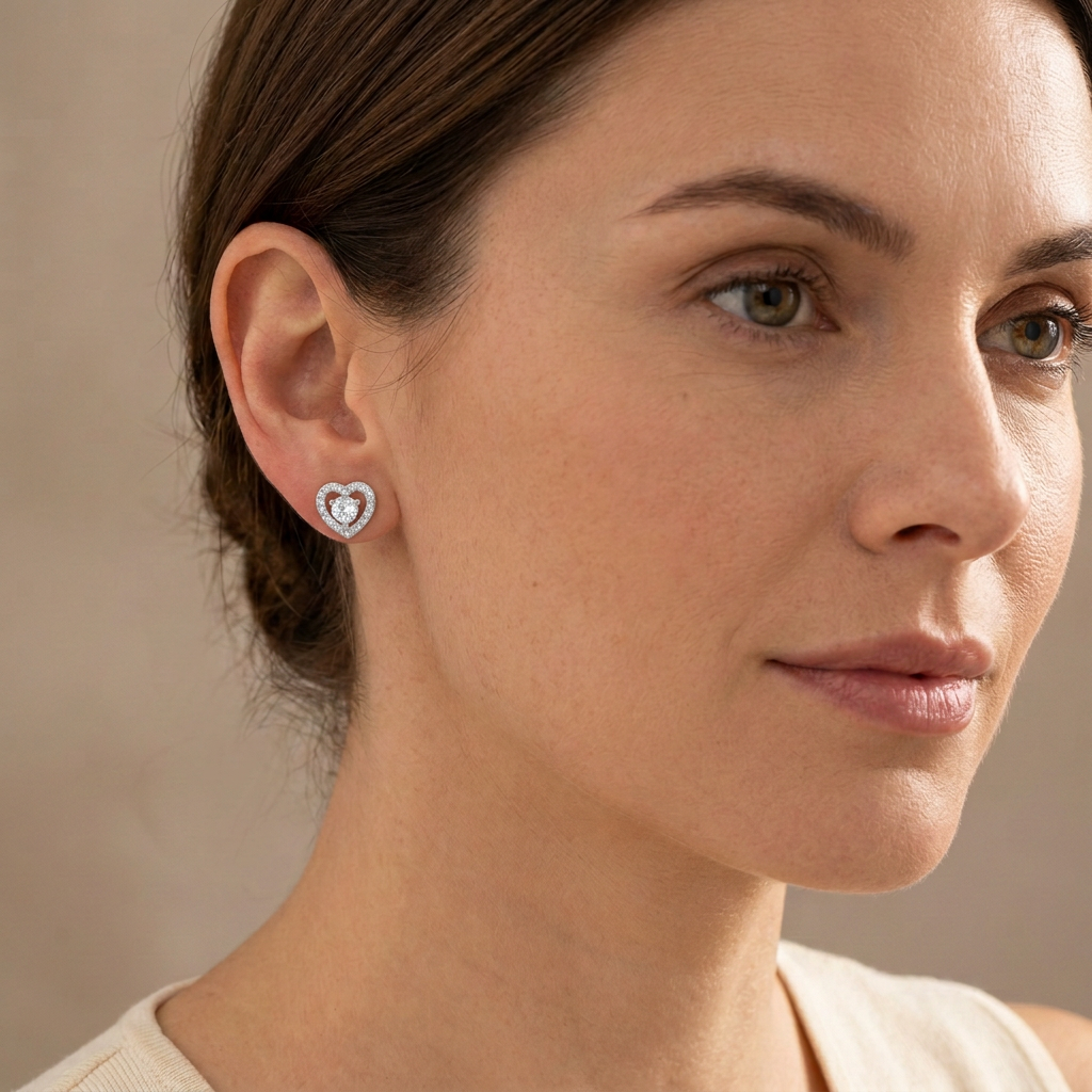 Cora Silver Heart Earrings