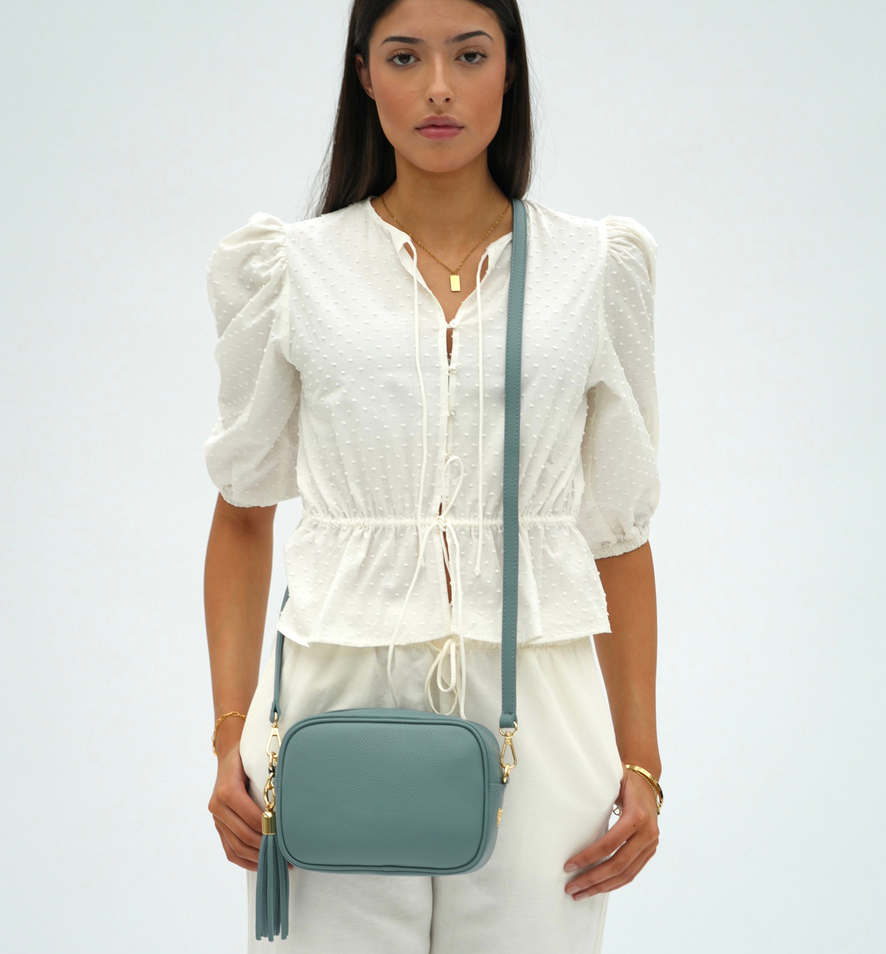 Apatchy London The Tassel Ocean Leather Crossbody Bag