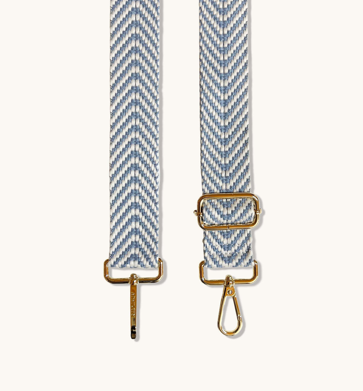 Apatchy London The Tassel Navy Leather Crossbody Bag With Denim Blue Chevron Strap