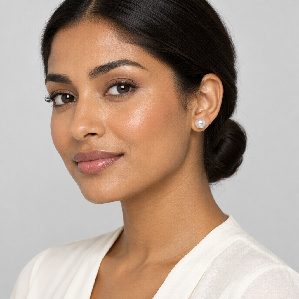 Mac 10 White Pearl Earrings