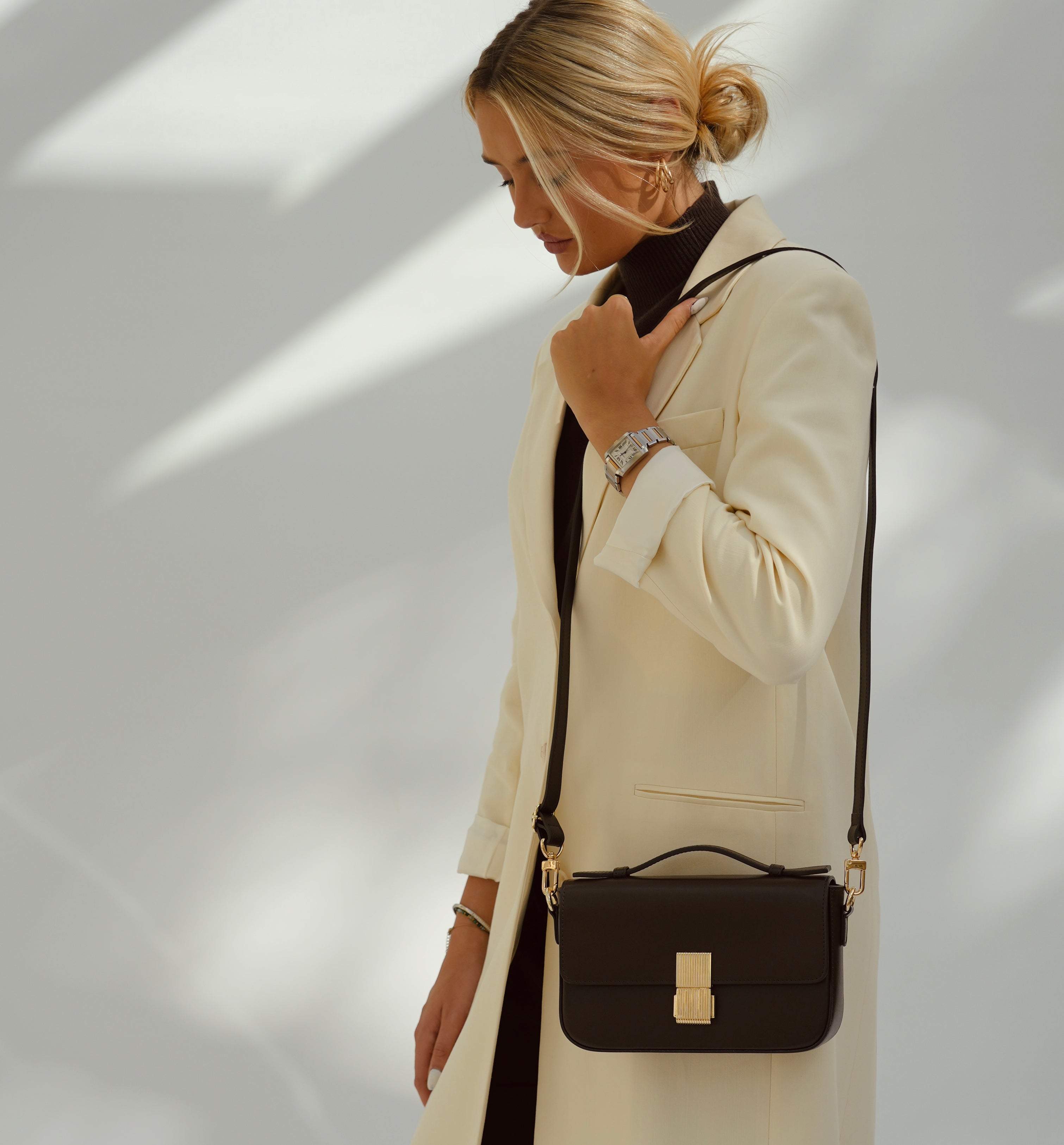 Apatchy London The Flora Black Leather Bag